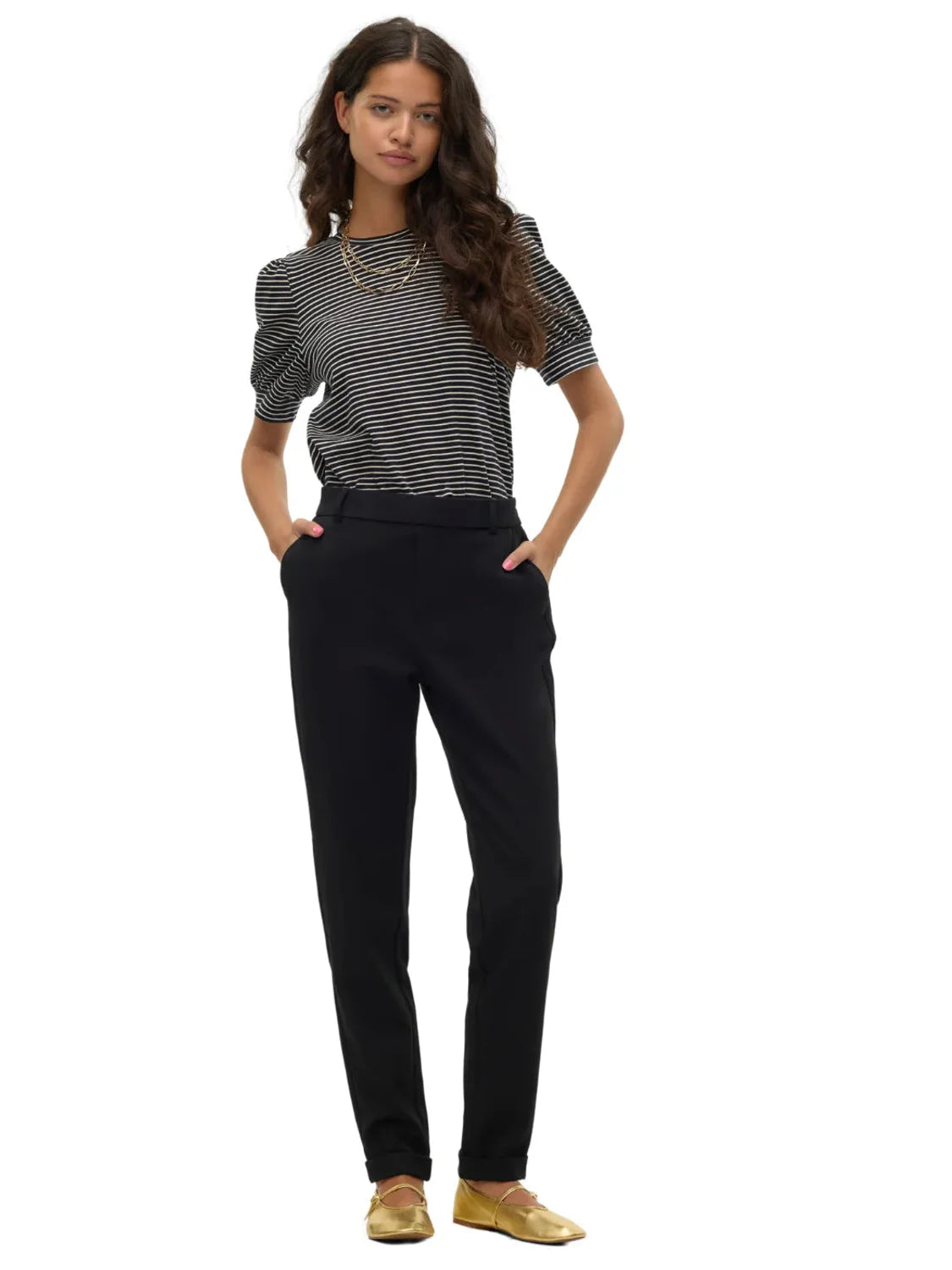 Pantalón Loose Vero Moda Maya Negro | Bicos de Fío