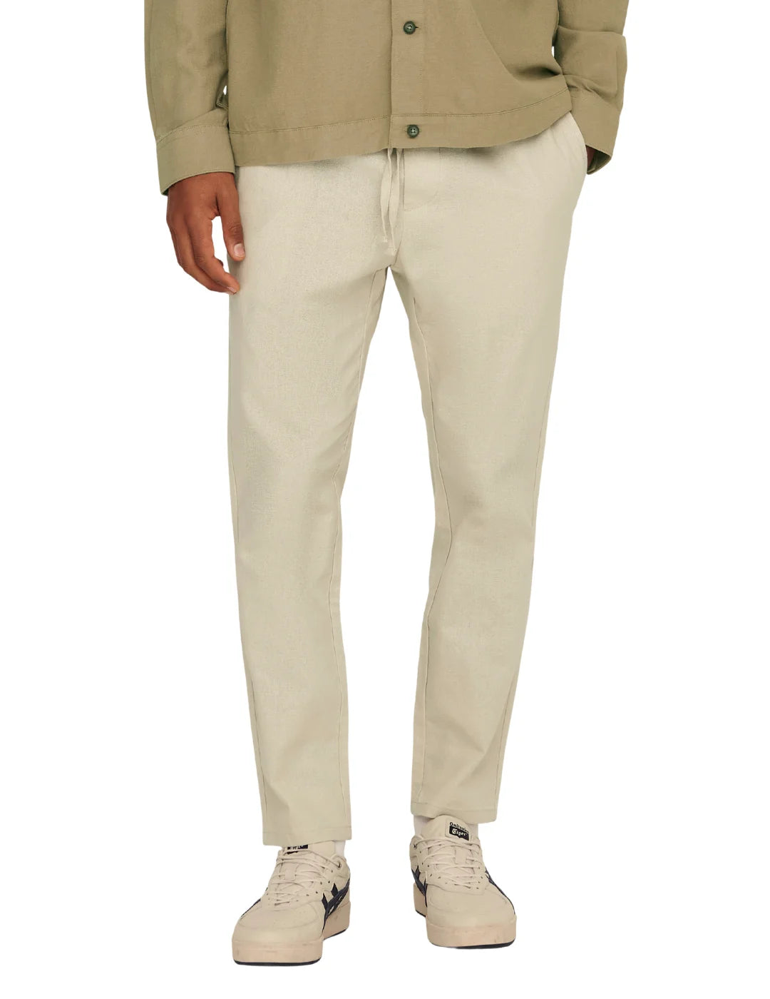 Pantalón ONLY&SONS Linus Crop 0007 Beige | Bicos de Fío