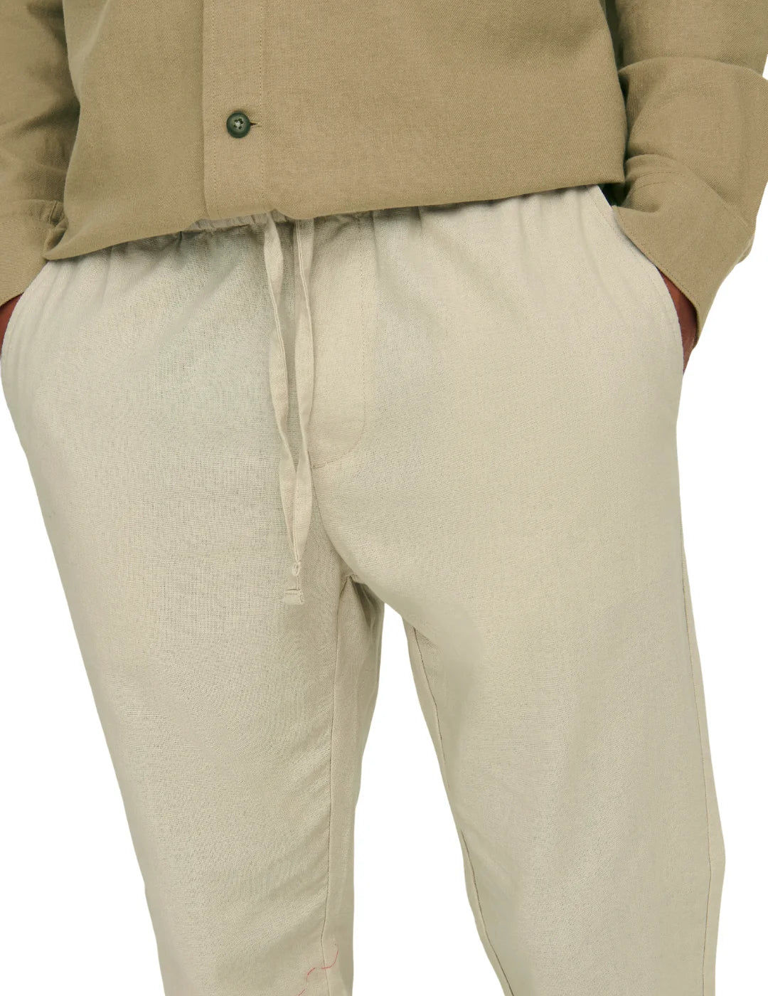 Pantalón ONLY&SONS Linus Crop 0007 Beige | Bicos de Fío
