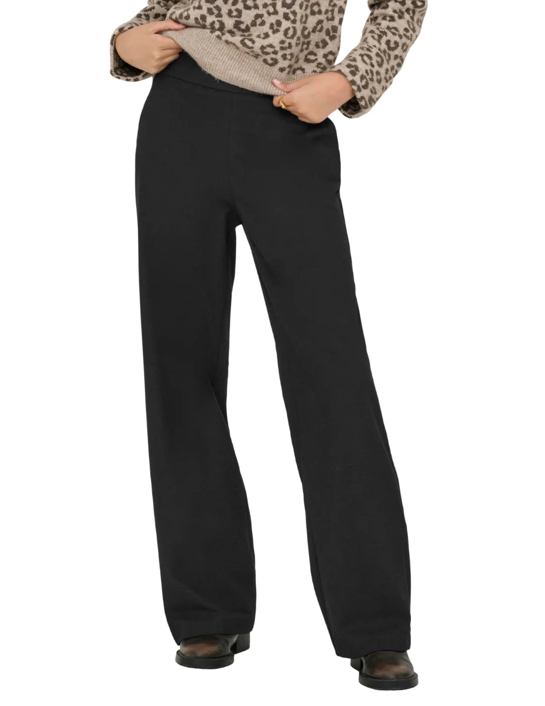 Pantalón Ancho ONLY Gia Negro | Bicos de Fío