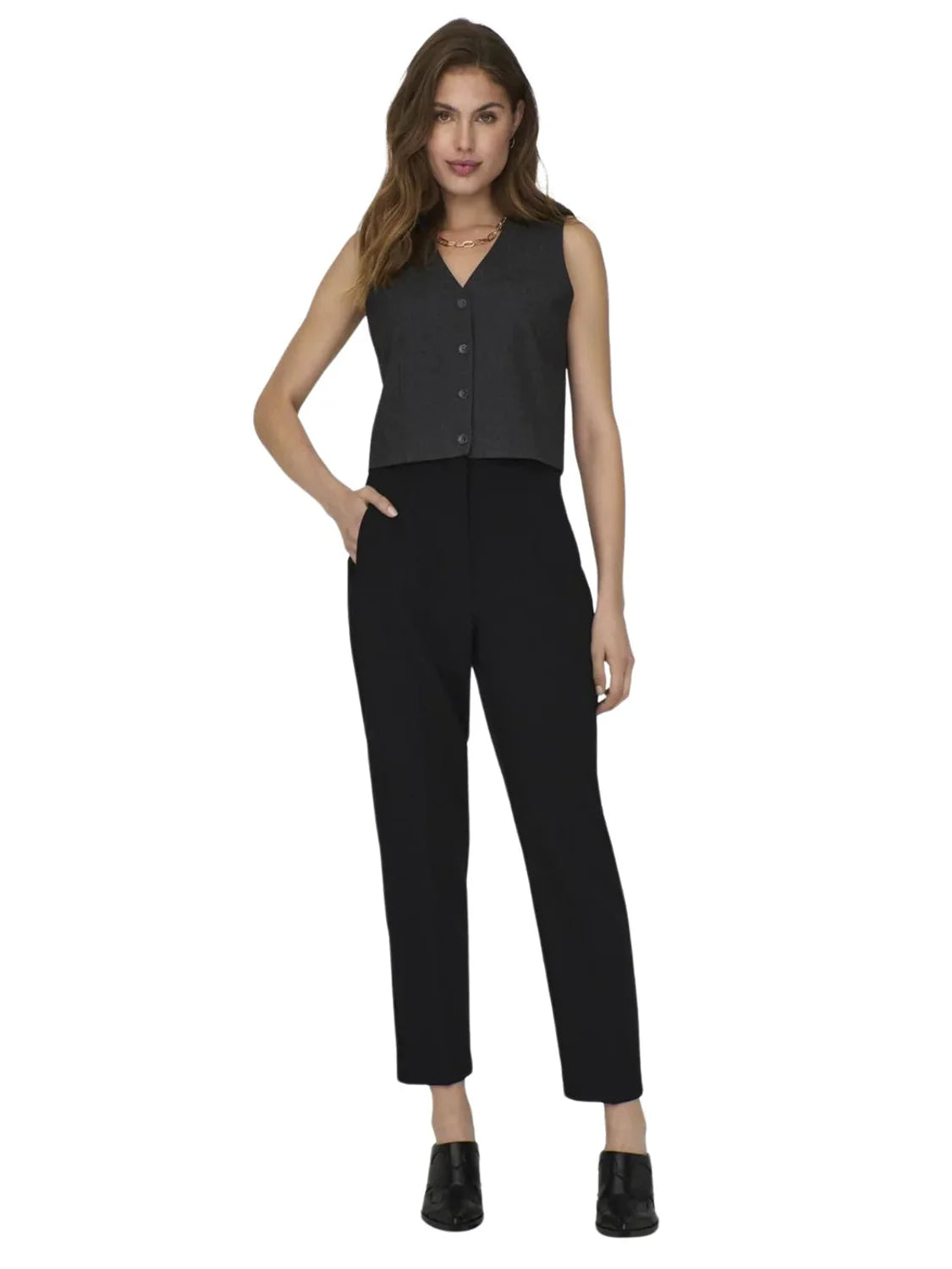 Pantalón Pinzas ONLY Raven Negro | Bicos de Fío