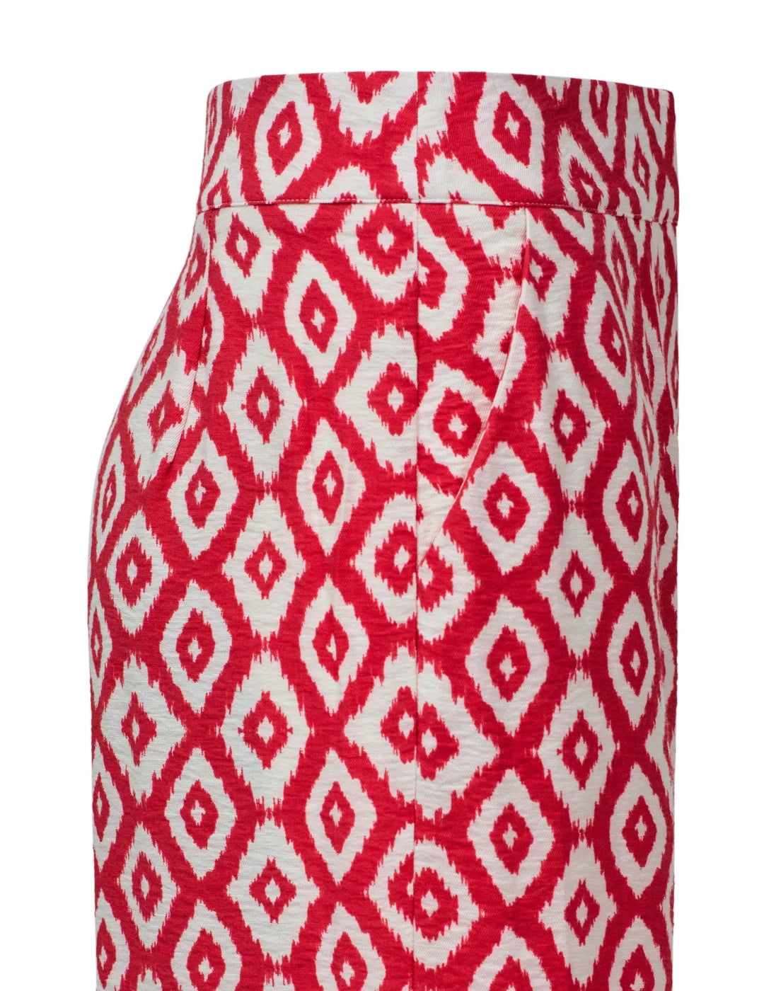 Pantalón Salsa Jeans Textura Rombos Rojo | Bicos de Fío
