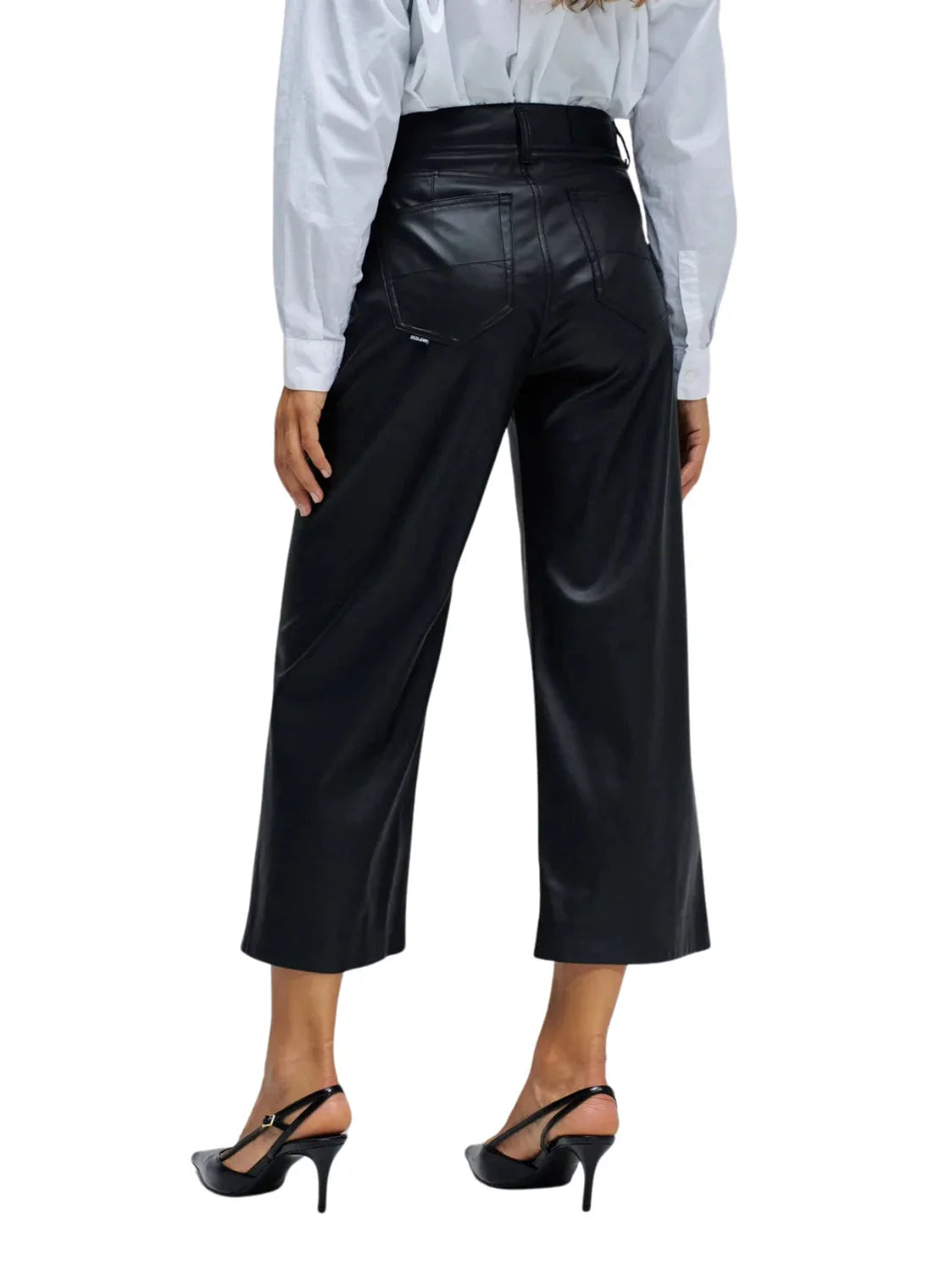 Pantalón Ancho True Cropped Salsa Jeans Negro | Bicos de Fío