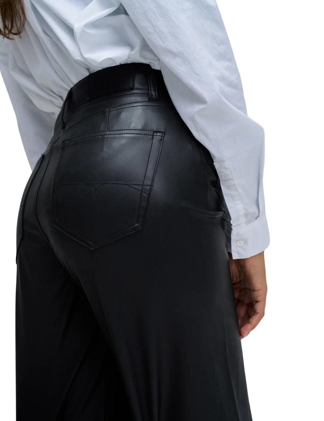 Pantalón Ancho True Cropped Salsa Jeans Negro | Bicos de Fío