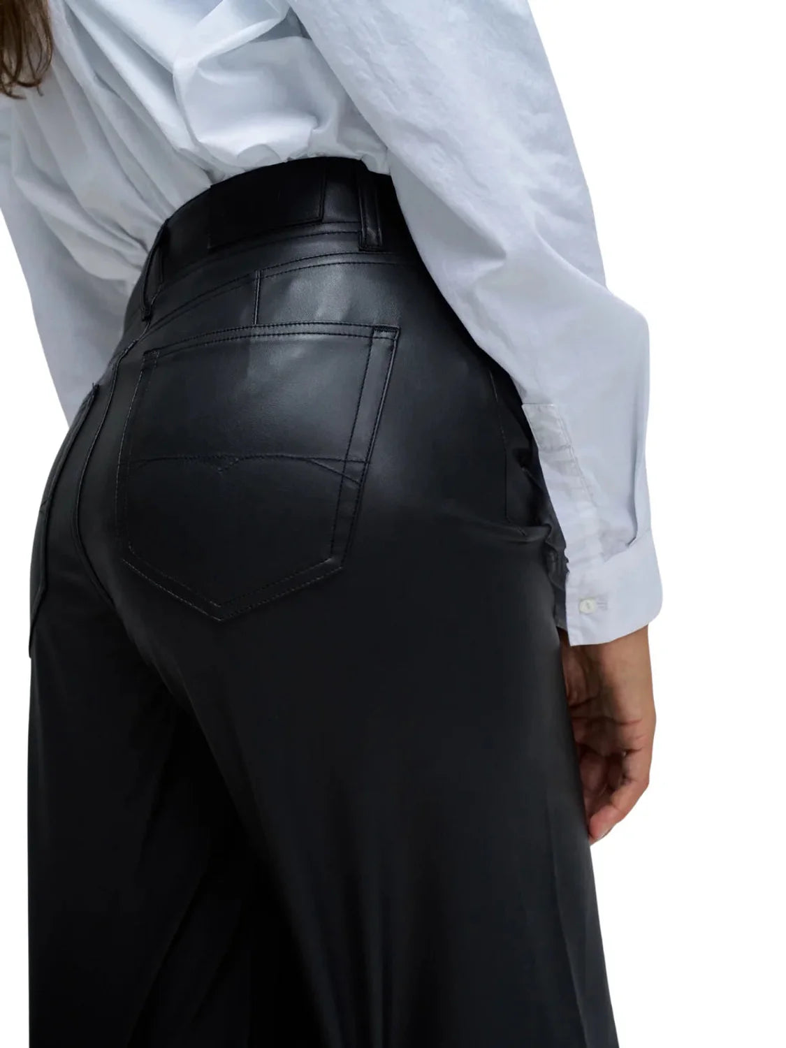 Pantalón Ancho True Cropped Salsa Jeans Negro | Bicos de Fío