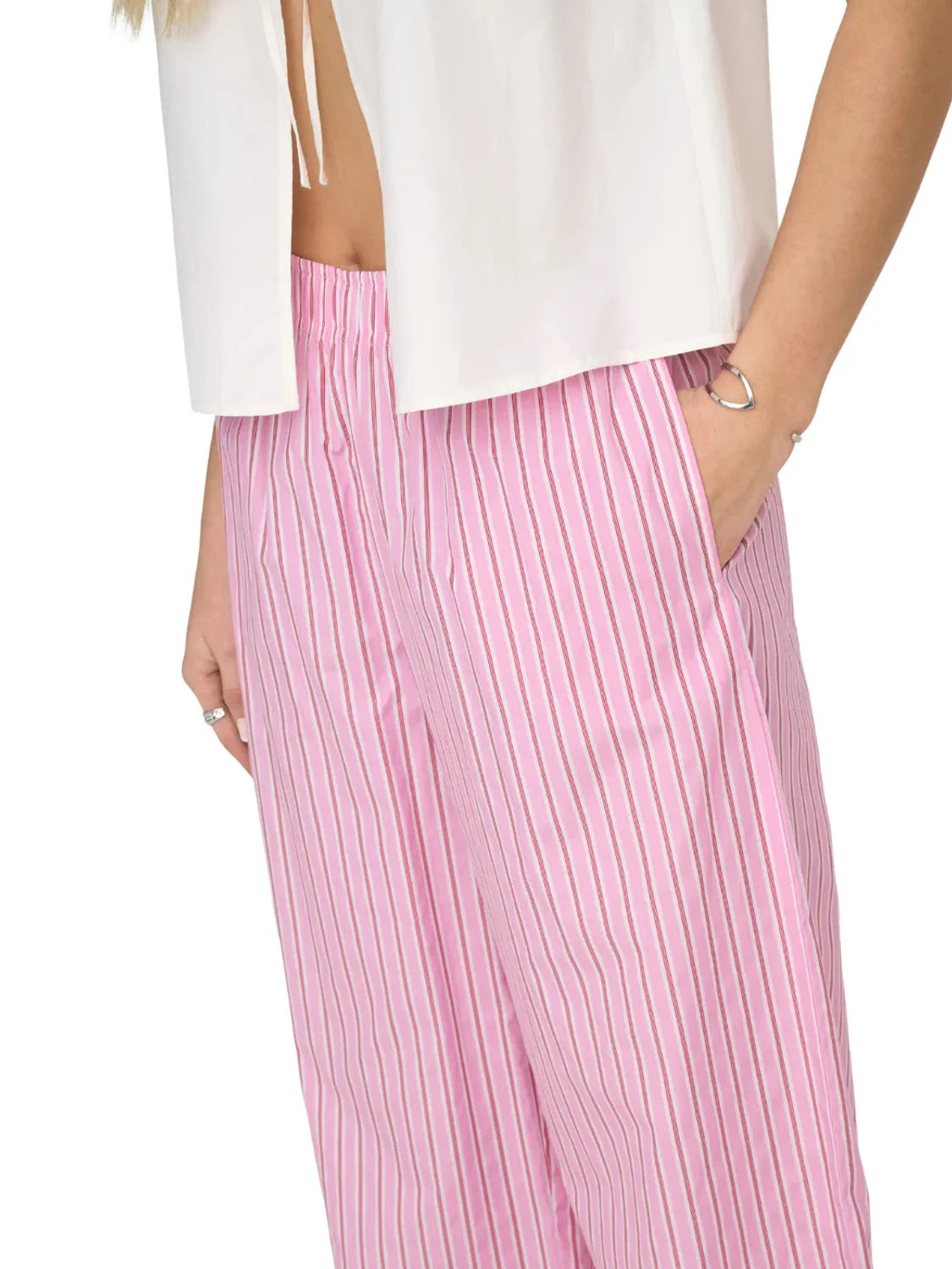 Pantalón Ancho ONLY Loris Rosa | Bicos de Fío