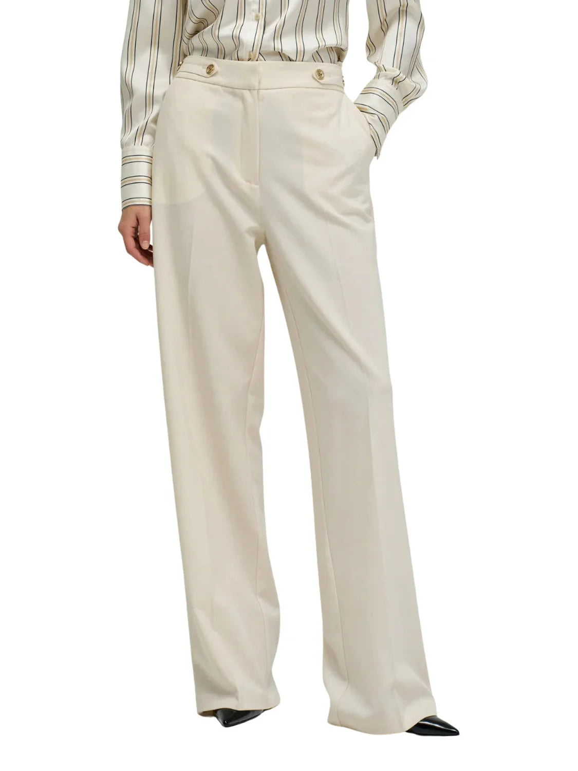 Pantalones Tela Straight Salsa Jeans Beige | Bicos de Fío