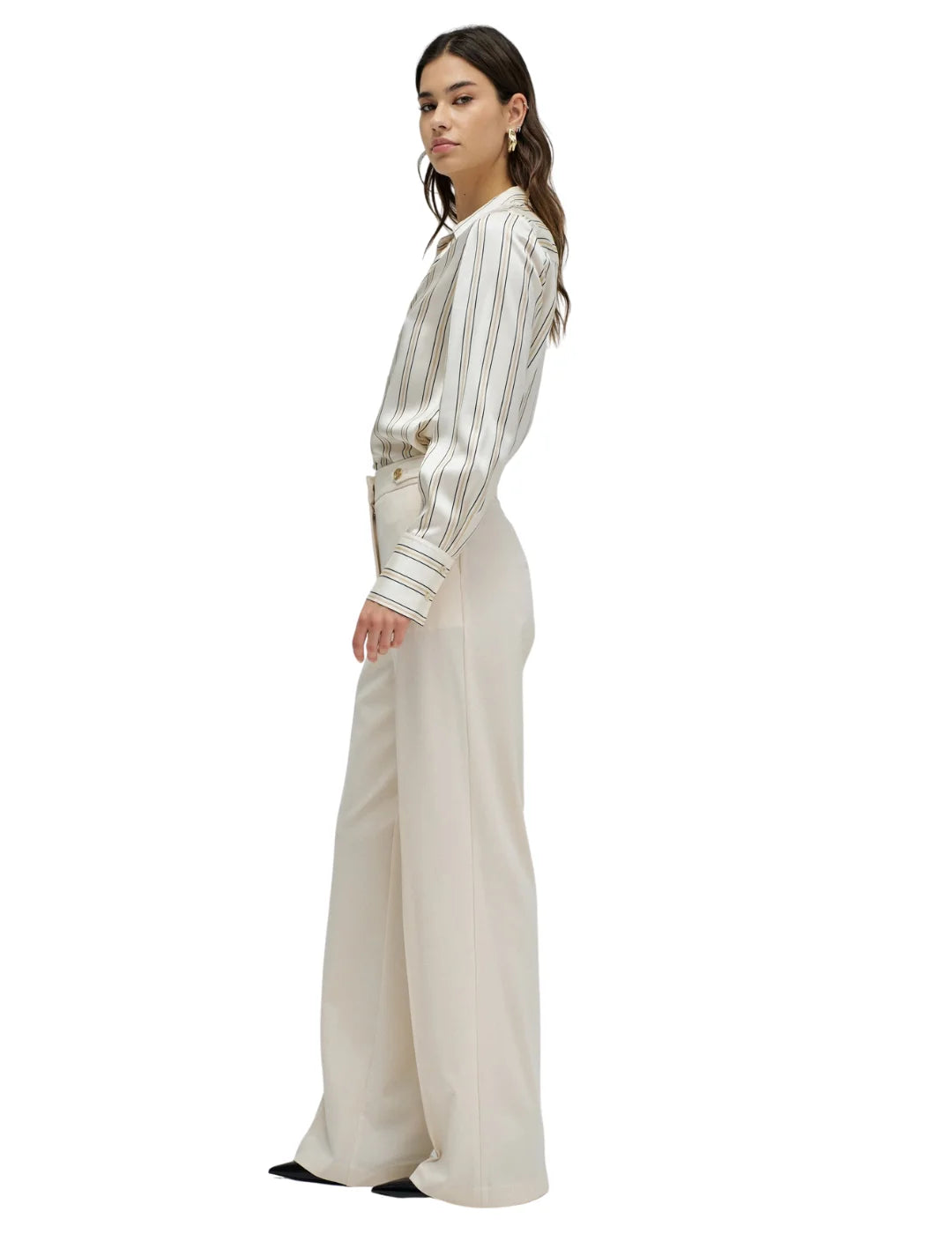 Pantalones Tela Straight Salsa Jeans Beige | Bicos de Fío