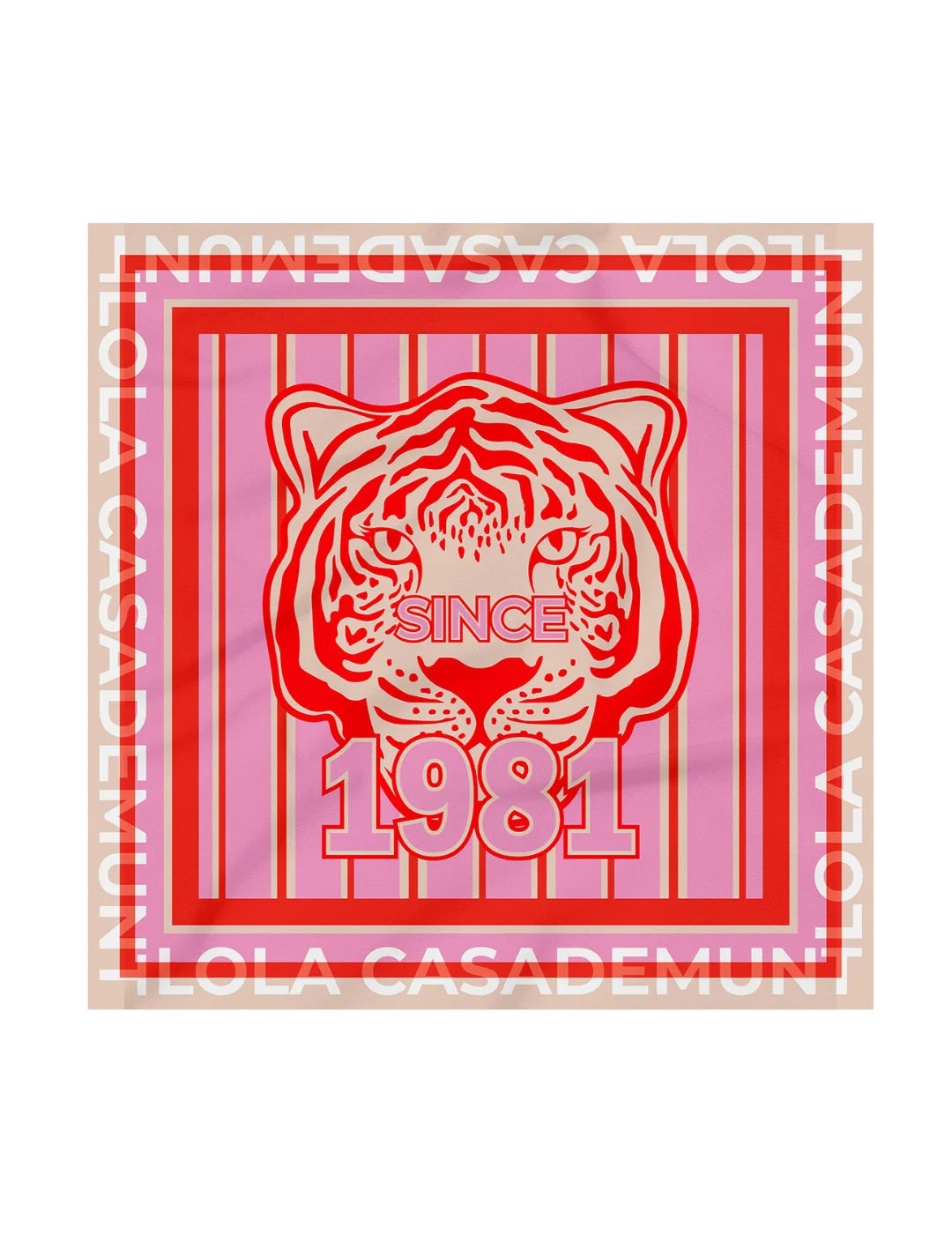 Pañuelo Tigre 1981 Lola Casademunt Rosa | Bicos de Fío