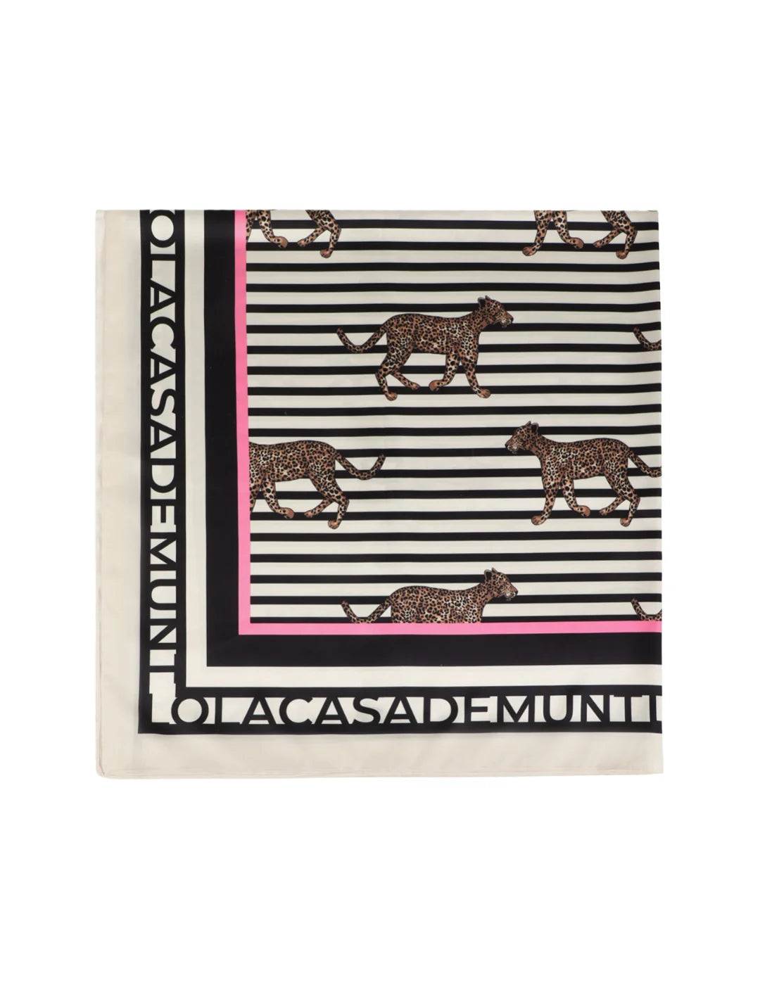 Pañuelo Rayas Leopardos Lola Casademunt Crudo | Bicos de Fío
