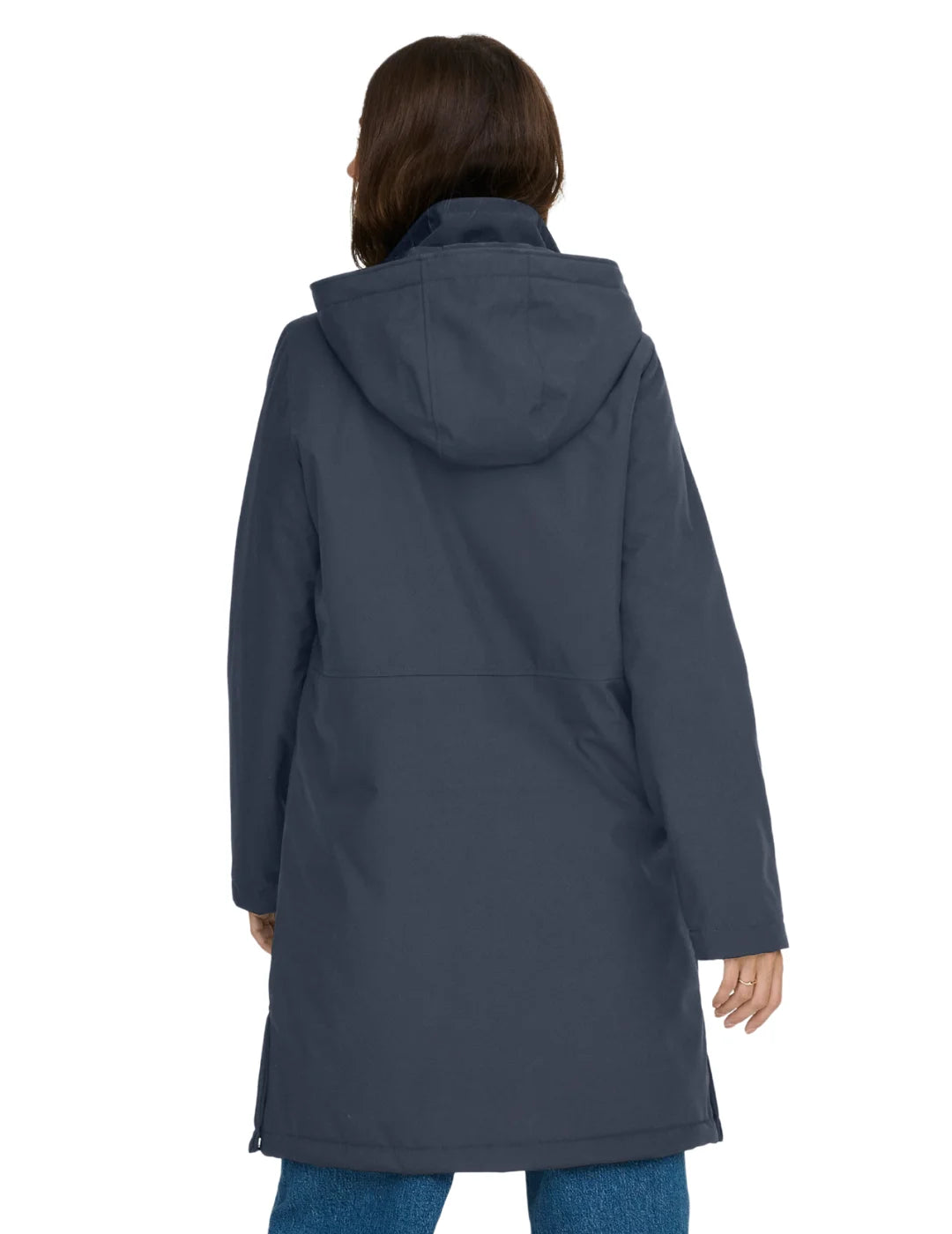 Parka Larga Capucha ONLY Kara Azul | Bicos de Fío