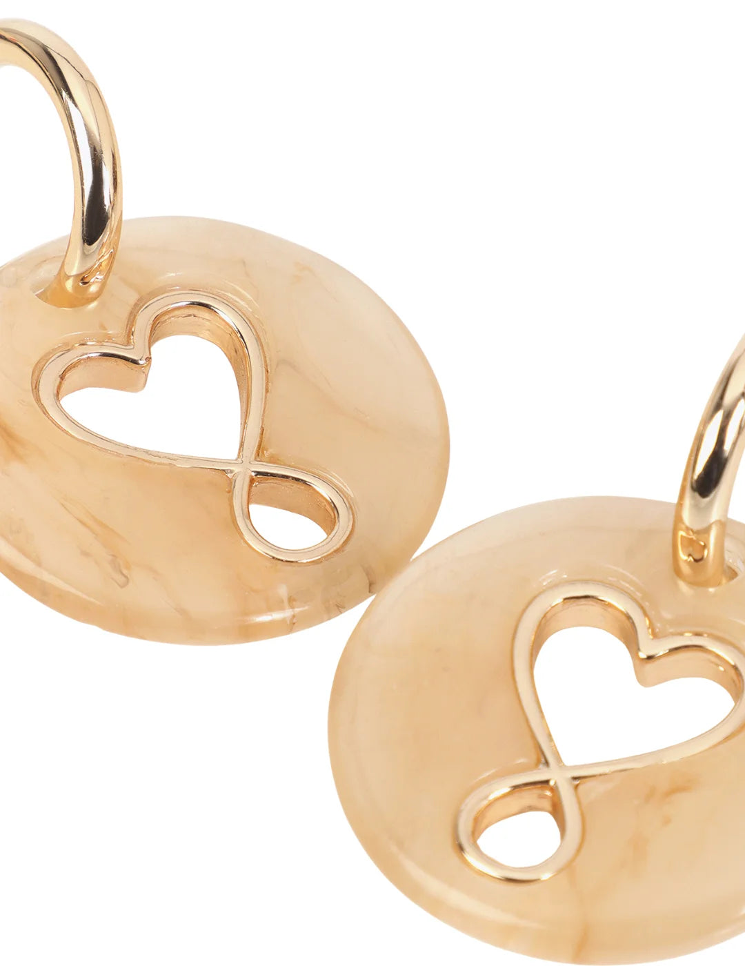 Pendientes Lola Casademunt Medallón Acrílico Dorado | Bicos de Fío