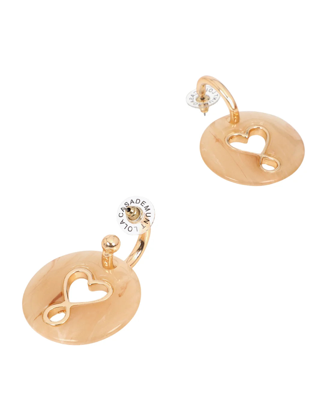 Pendientes Lola Casademunt Medallón Acrílico Dorado | Bicos de Fío