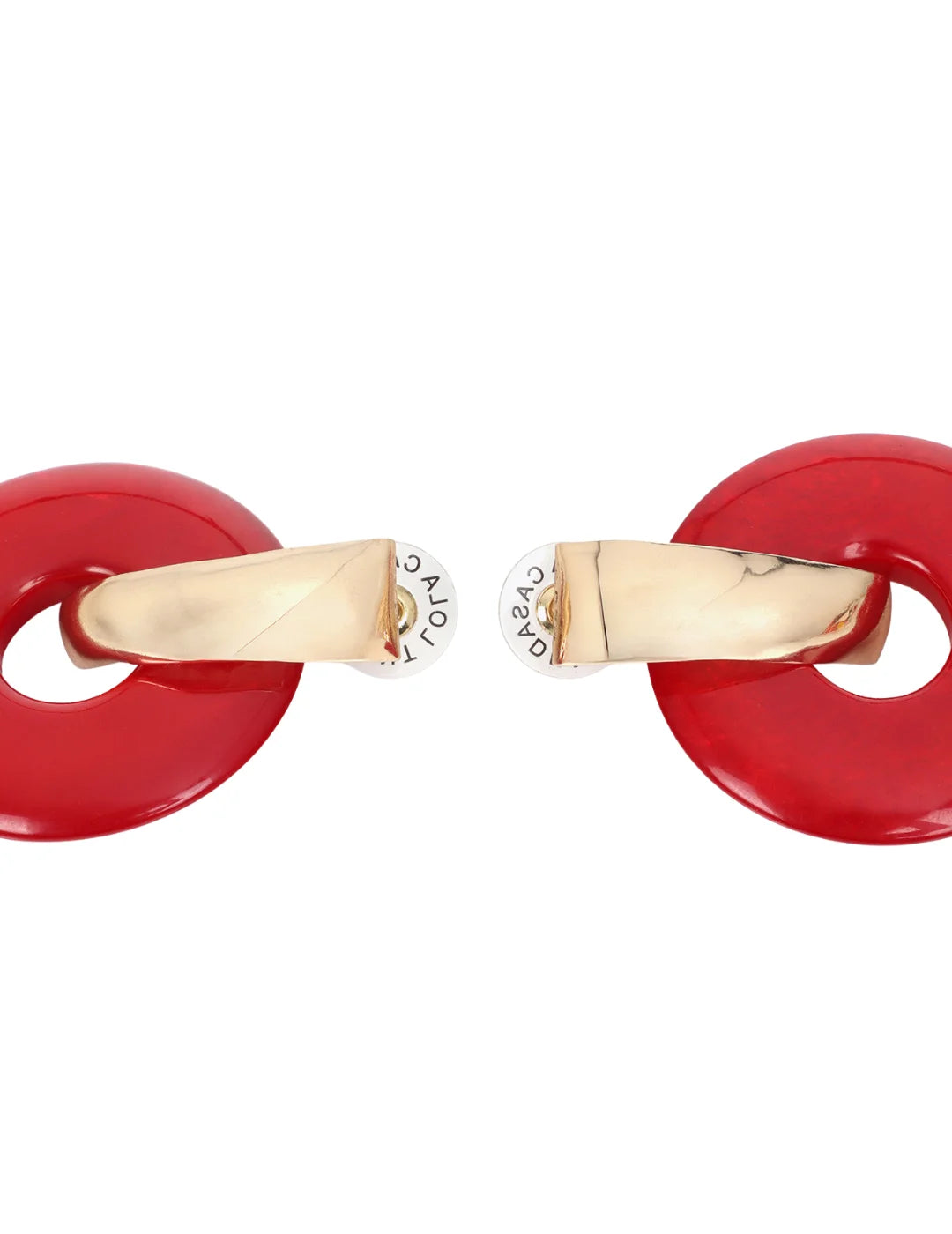 Pendientes Lola Casademunt Discos Acrílicos Rojo | Bicos de Fío