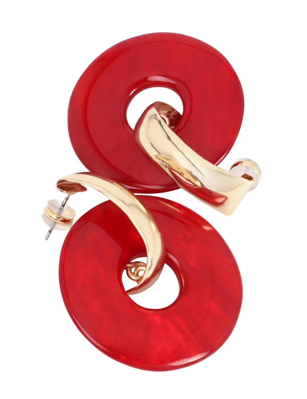 Pendientes Lola Casademunt Discos Acrílicos Rojo | Bicos de Fío