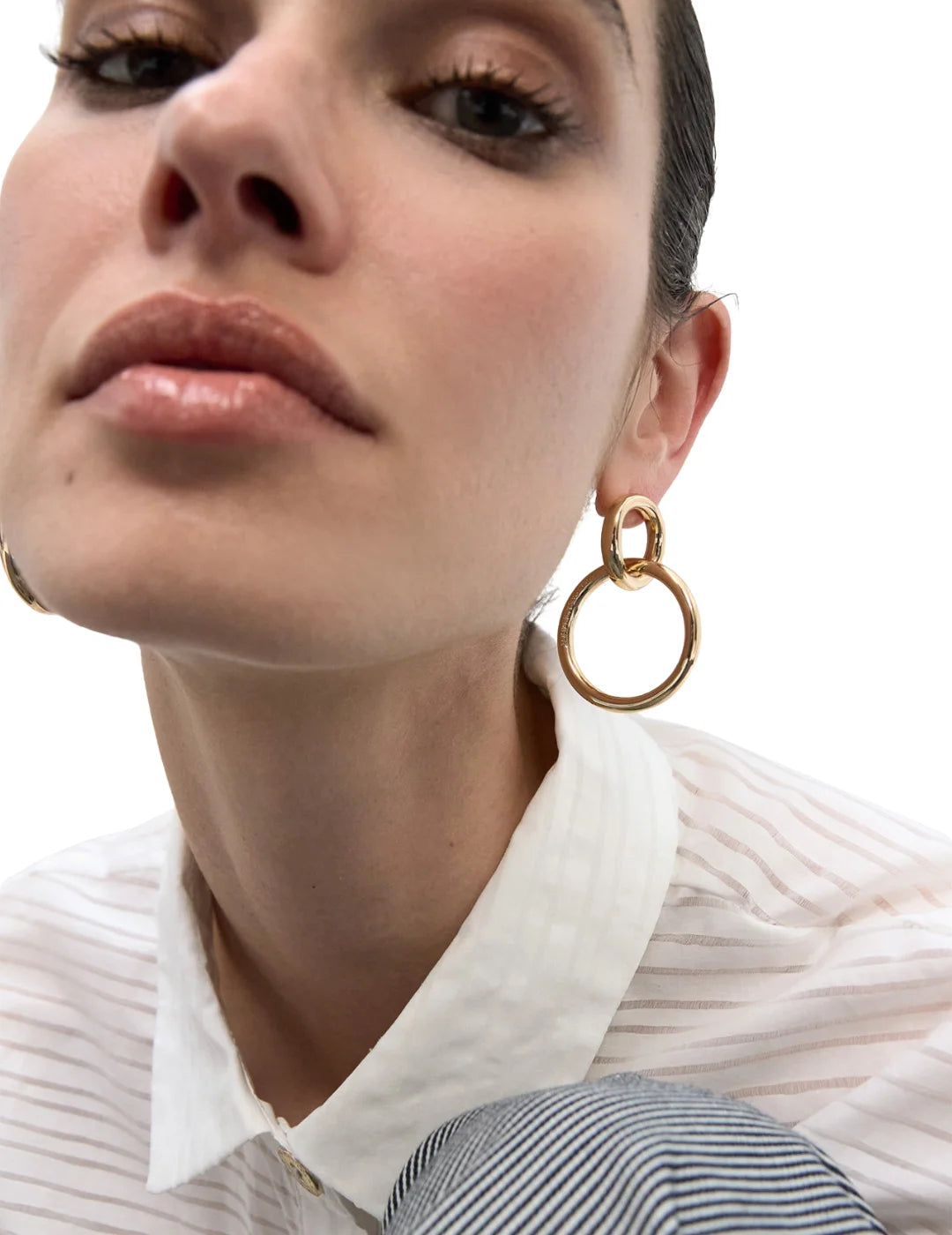 Pendientes Doble Aro Lola Casademunt Dorado | Bicos de Fío