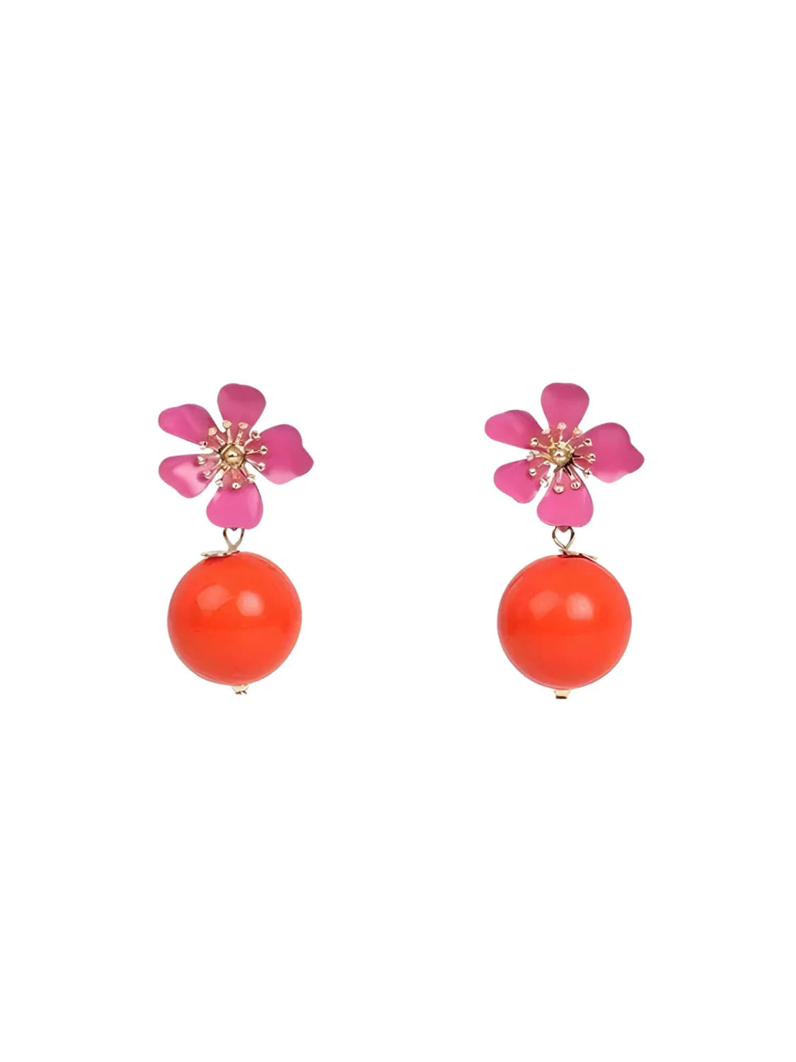 Pendientes Lola Casademunt Flor Lacada Rosa | Bicos de Fío