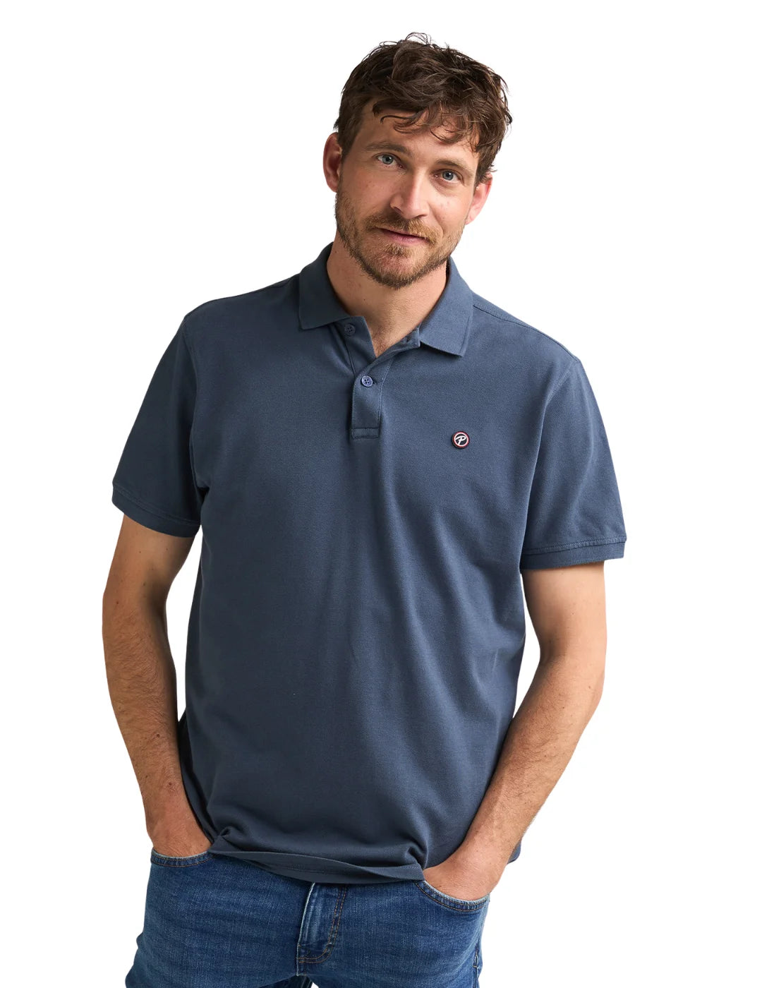 Polo Básico Petrol Industries Dolphin Storm Blue | Bicos de Fío