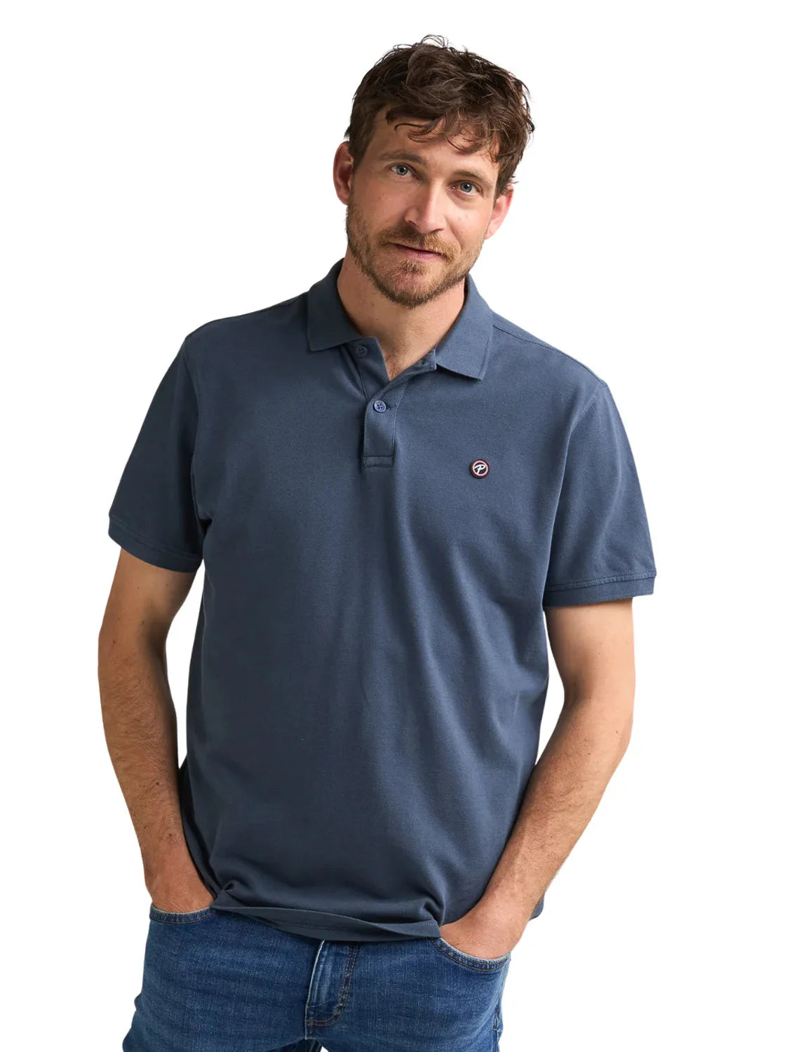 Polo Básico Petrol Industries Dolphin Storm Blue | Bicos de Fío
