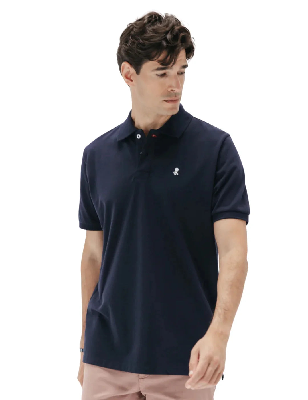 Polo El Pulpo Lavado Bordado Azul Marino | Bicos de Fío