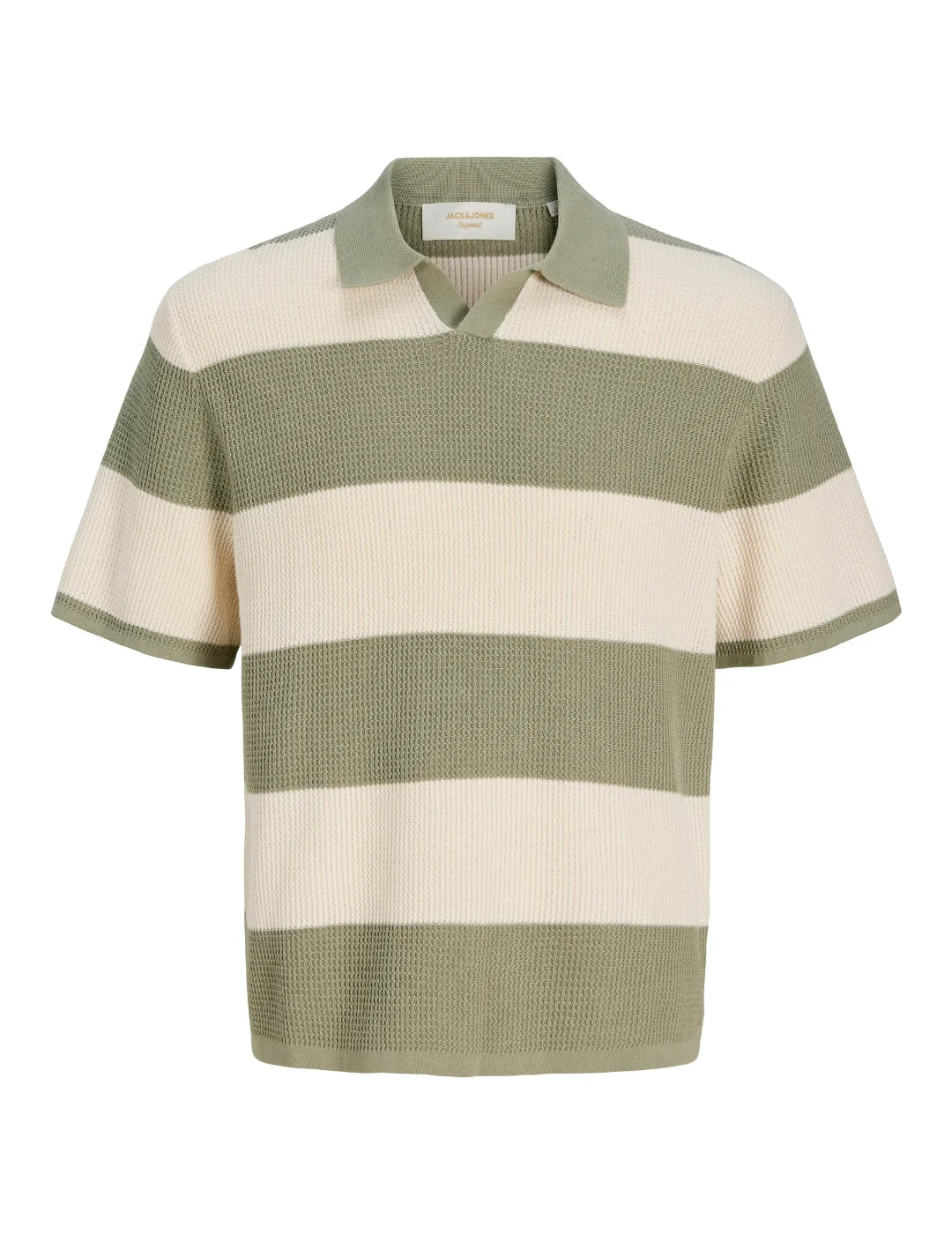 Polo Jack&Jones Liam Knit Rayas Verde | Bicos de Fío