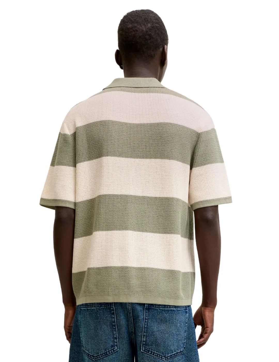 Polo Jack&Jones Liam Knit Rayas Verde | Bicos de Fío