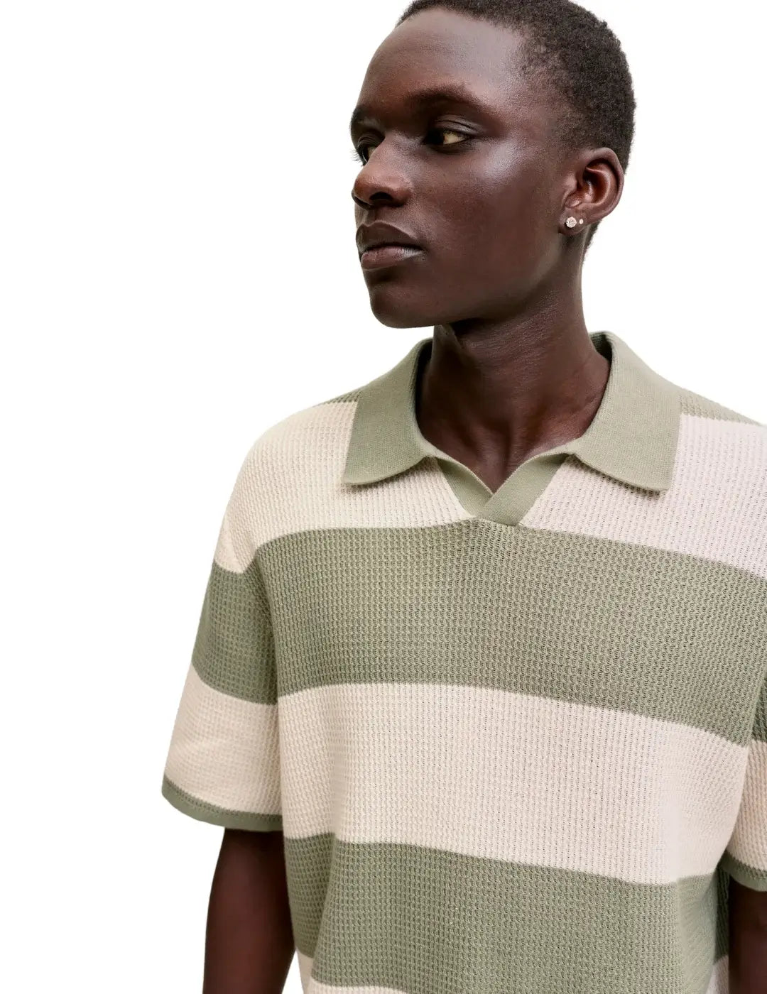 Polo Jack&Jones Liam Knit Rayas Verde | Bicos de Fío
