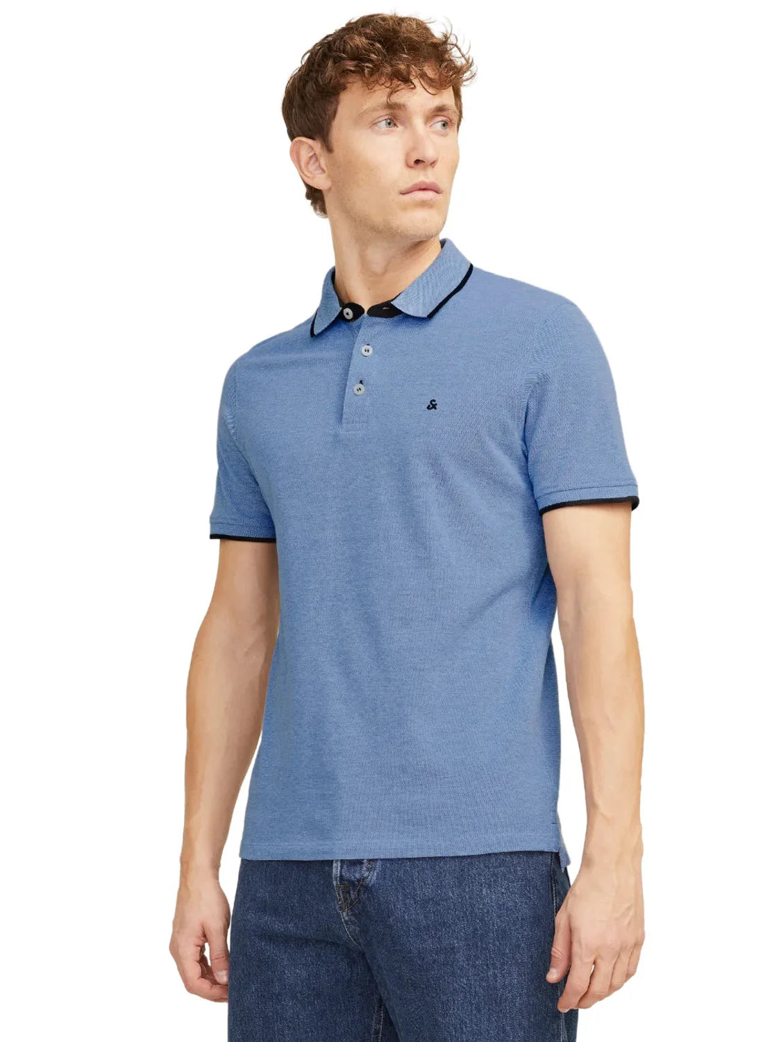 Polo Jack&Jones Paulos Ribete Bright Cobalt | Bicos de Fío