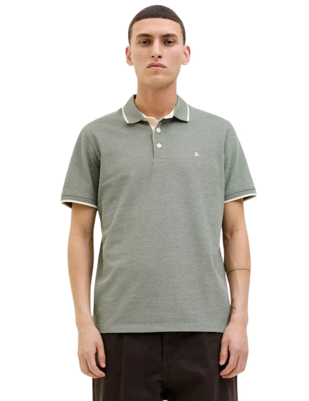 Polo Jack&Jones Paulos Ribete Verde Duffel | Bicos de Fío