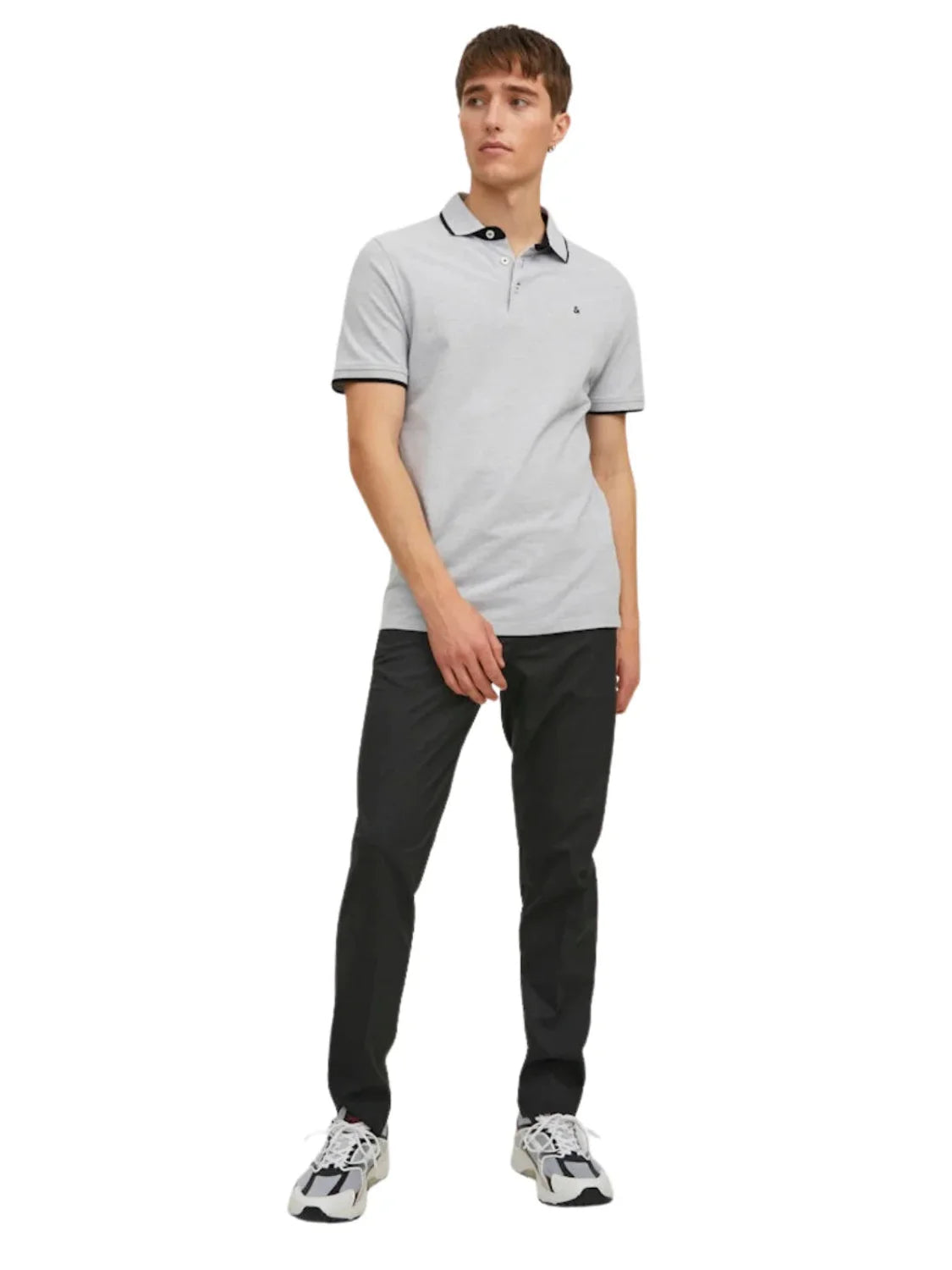 Polo Jack&Jones Paulos Ribete Gris | Bicos de Fío
