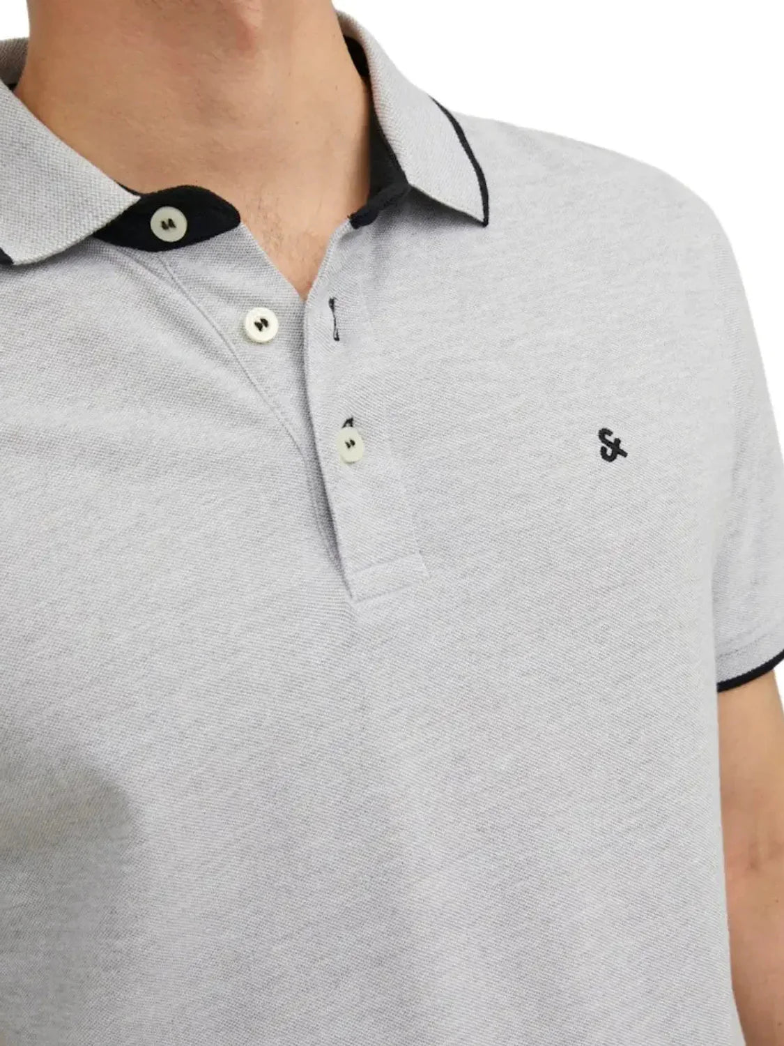 Polo Jack&Jones Paulos Ribete Gris | Bicos de Fío