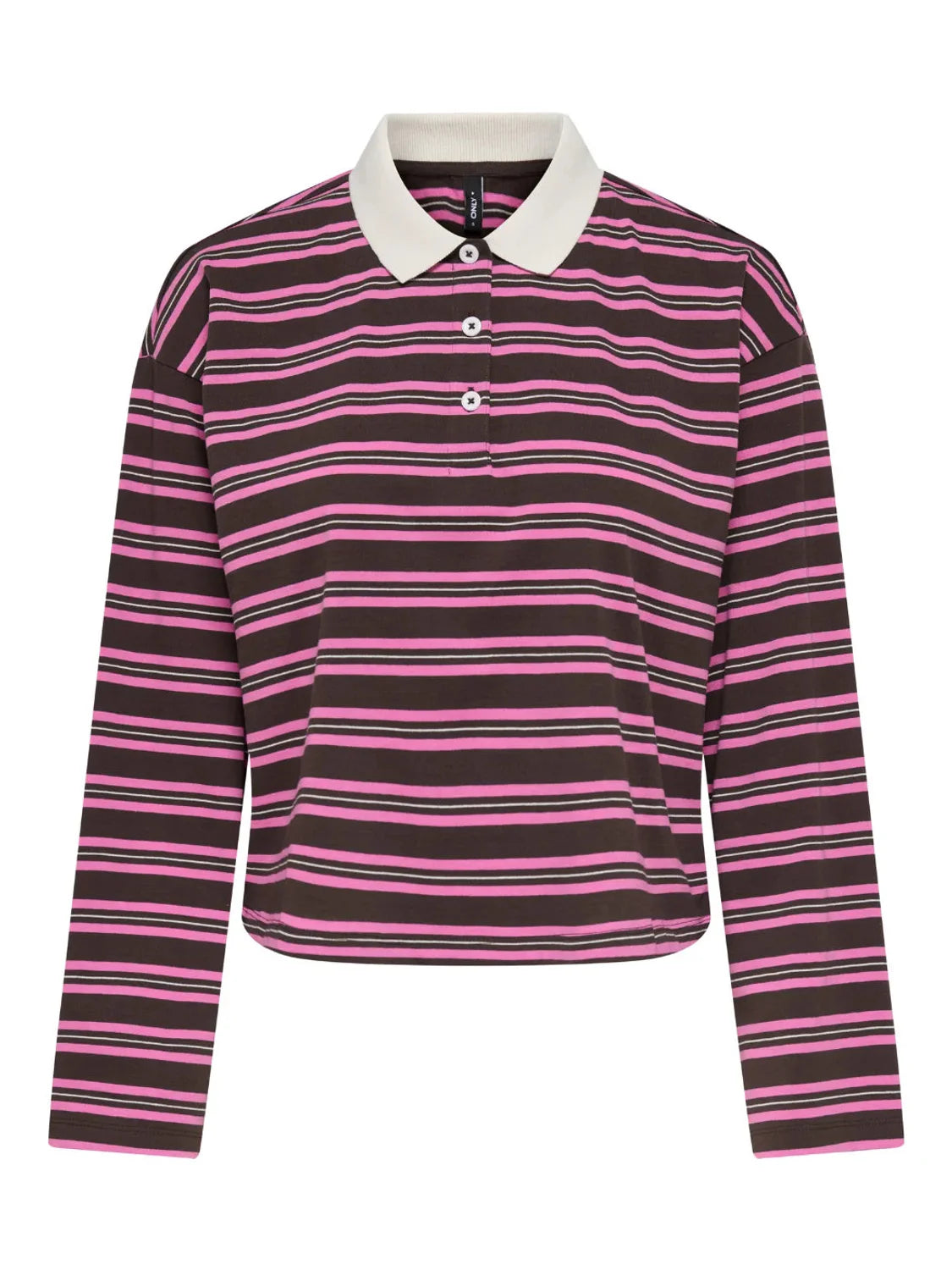 Polo ONLY Kari Marrón-Rosa | Bicos de Fío