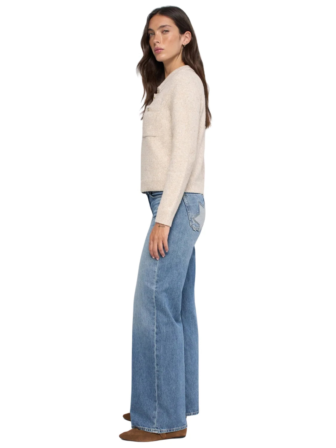Polo Punto Bolsillos Salsa Jeans Beige | Bicos de Fío
