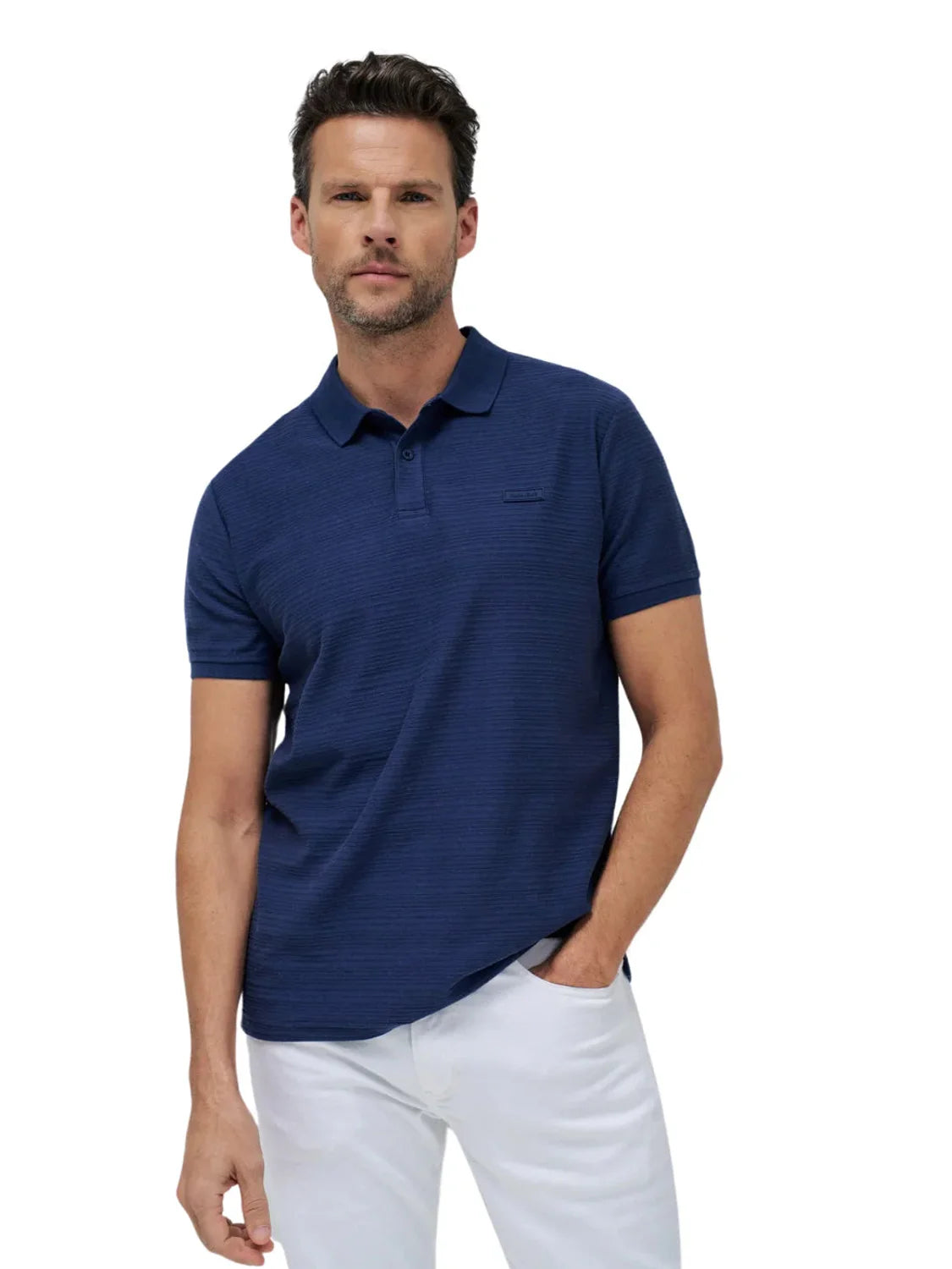 Polo Textura Salsa Jeans Azul Marino | Bicos de Fío