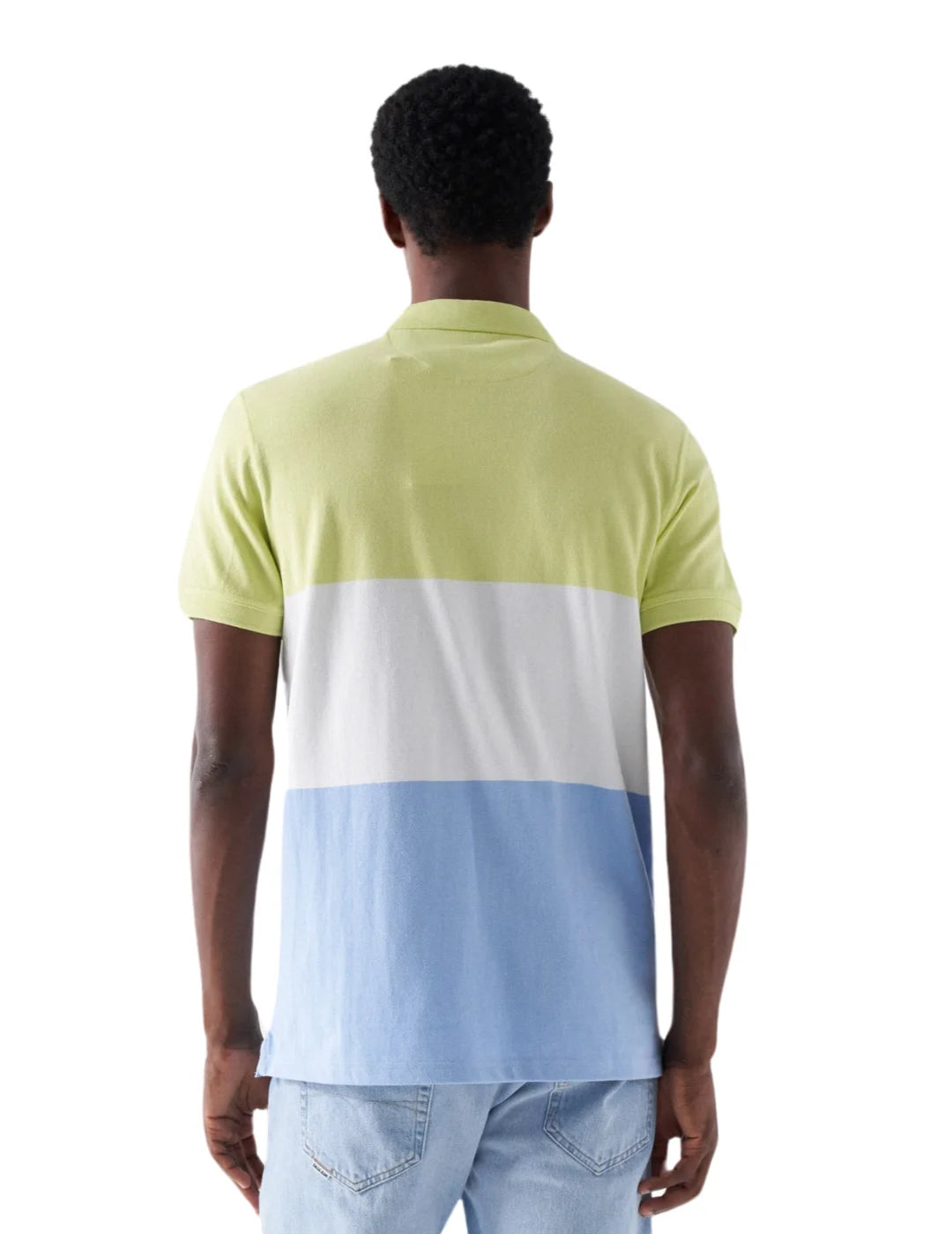 Polo Tricolor Salsa Jeans Verde Lima | Bicos de Fío