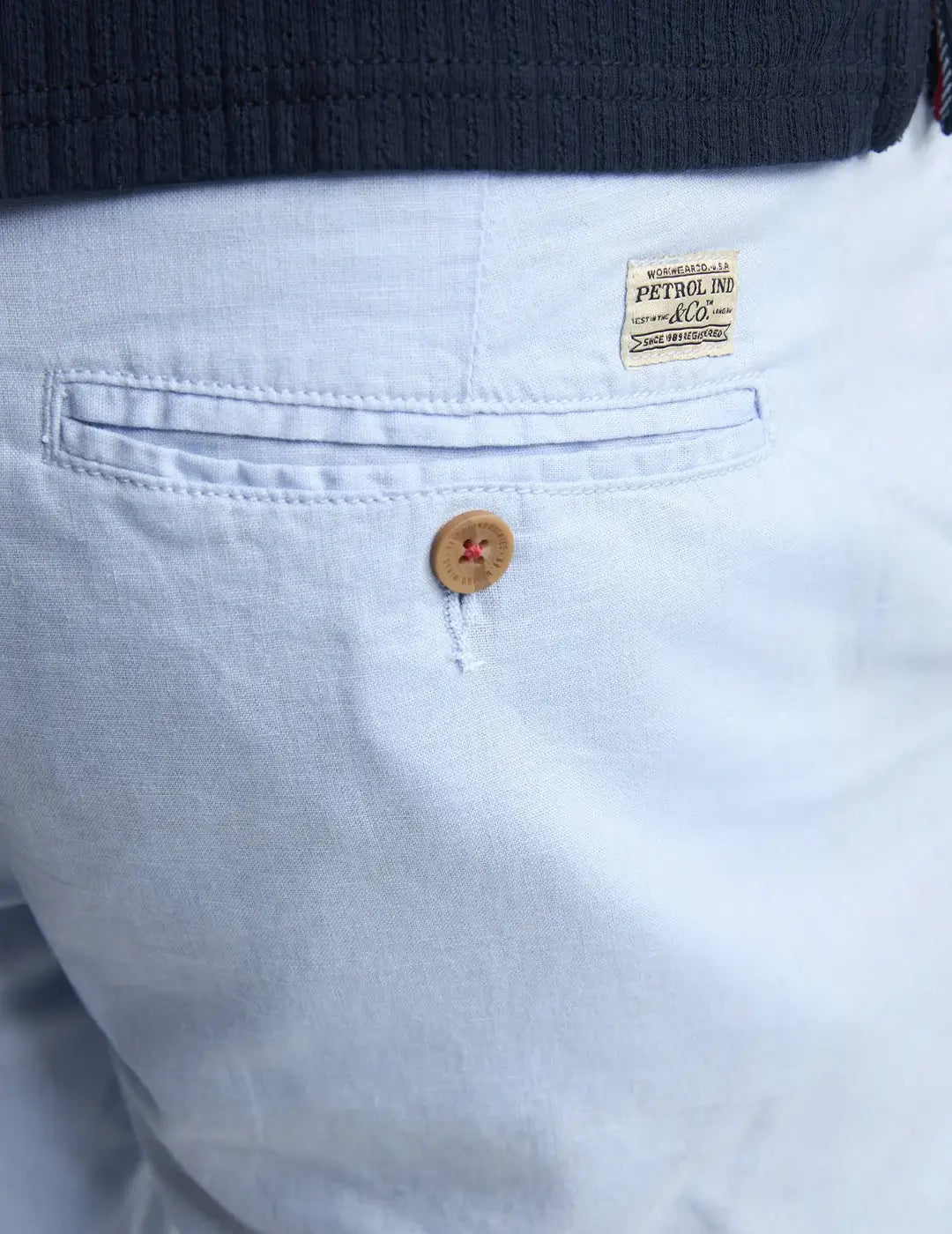 Short Chino Lino Petrol Industries Dune Azul Sky | Bicos de Fío