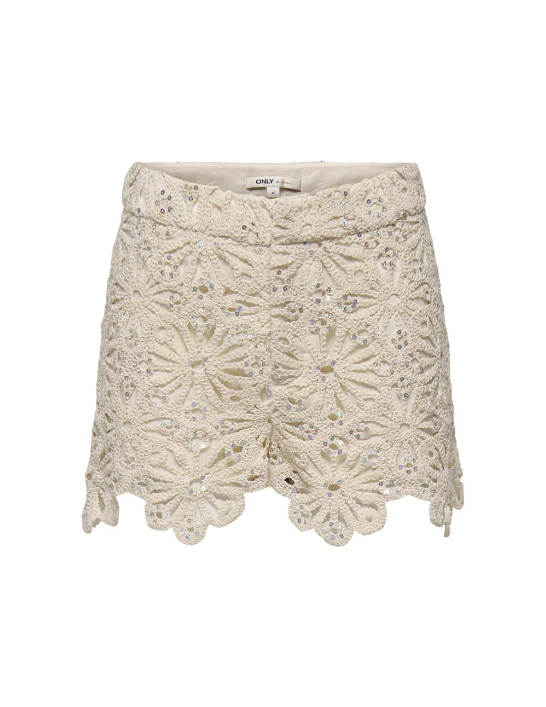 Shorts Croché ONLY Paris Beige | Bicos de Fío