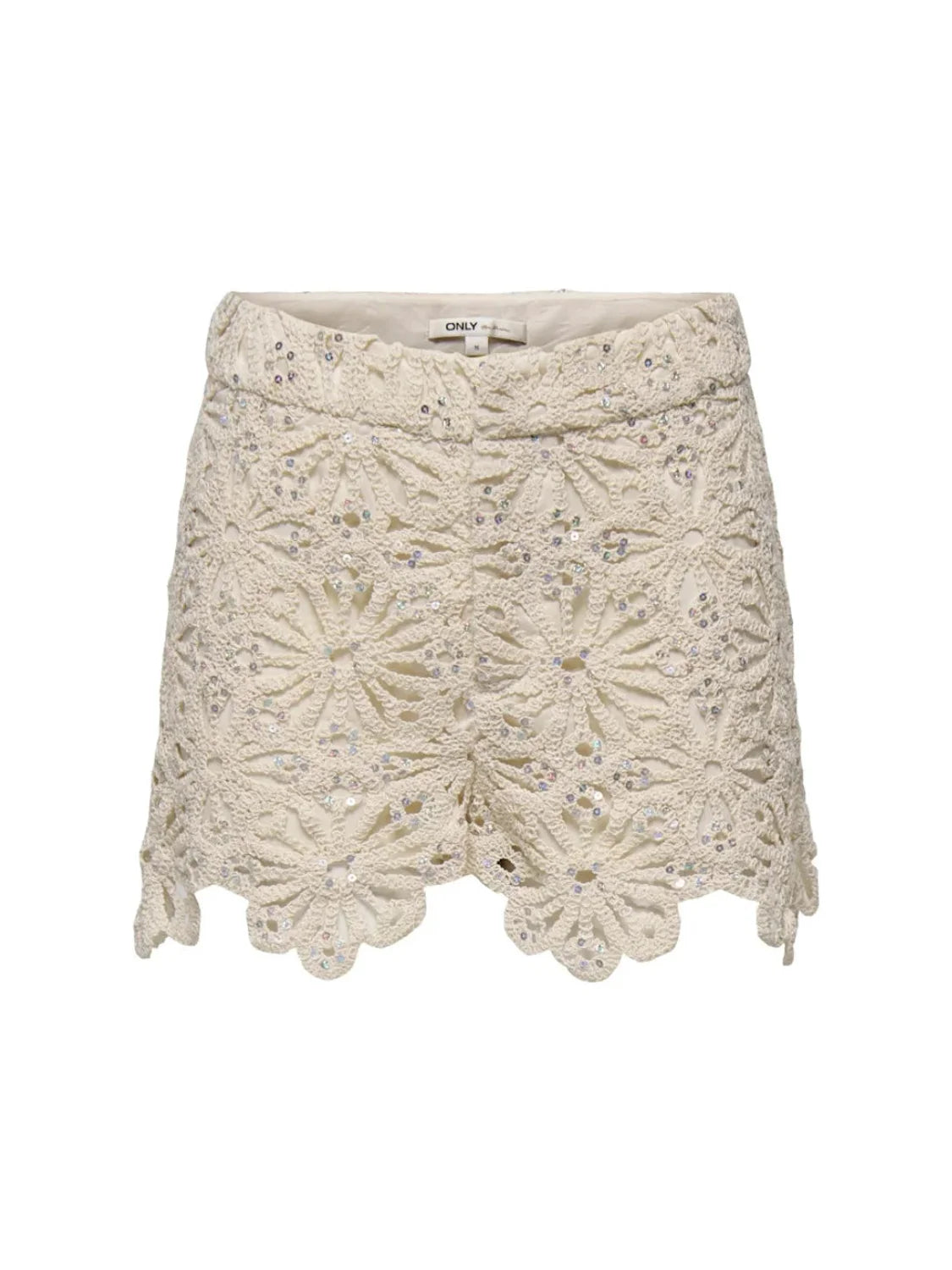 Shorts Croché ONLY Paris Beige | Bicos de Fío