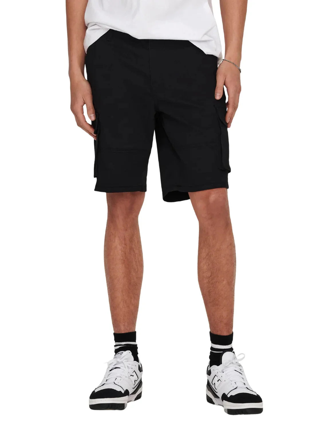 Short Cargo ONLY&SONS Cam Stage 6689 Negro | Bicos de Fío