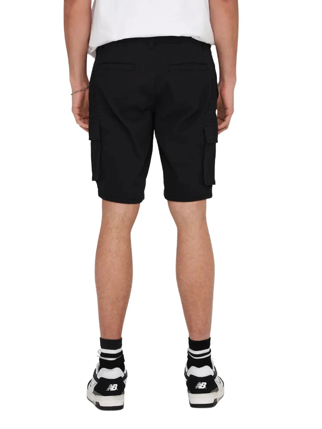 Short Cargo ONLY&SONS Cam Stage 6689 Negro | Bicos de Fío