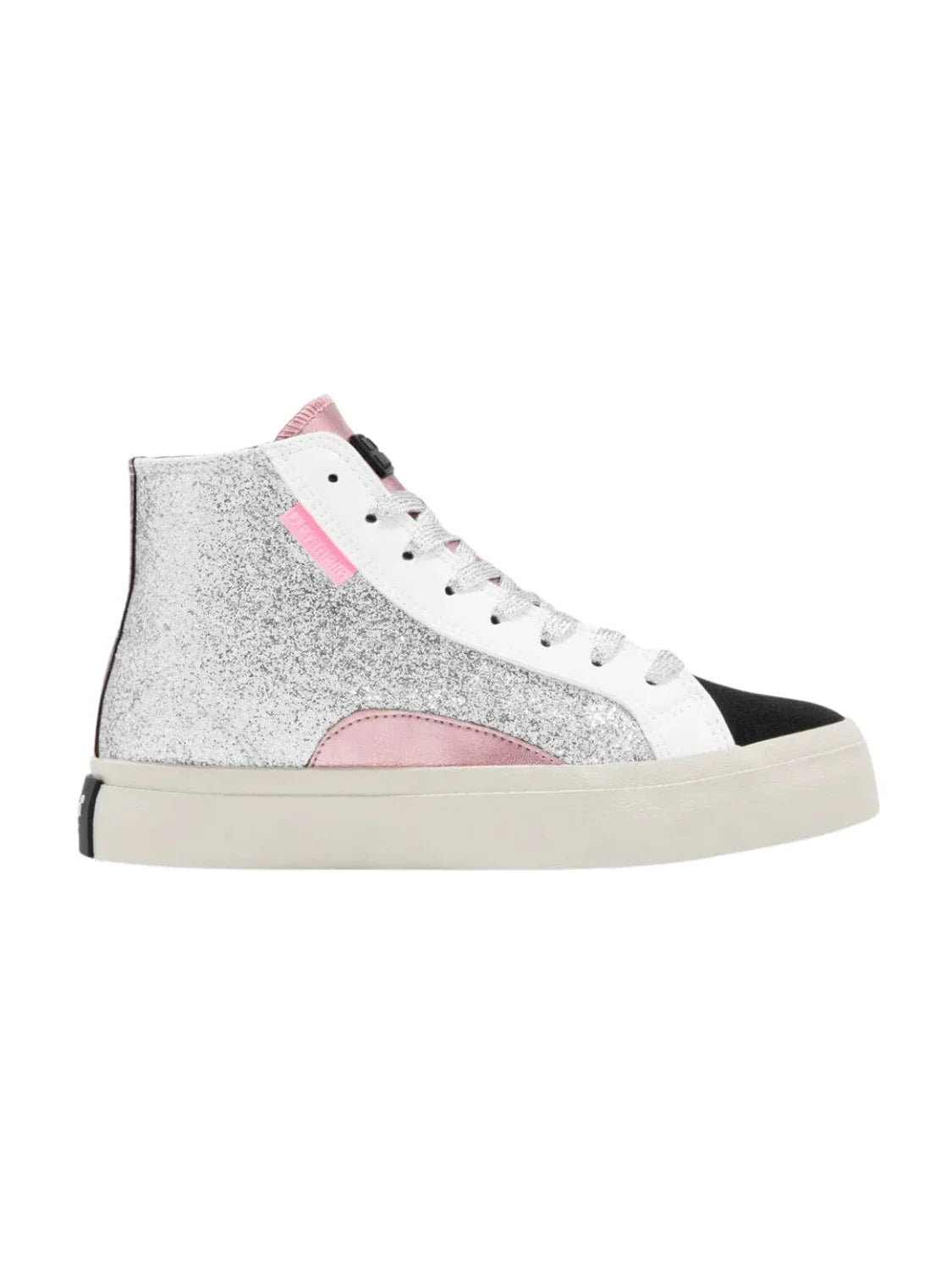 Zapatilla D.Franklin Half Moon High Glitter Plata | Bicos de Fío