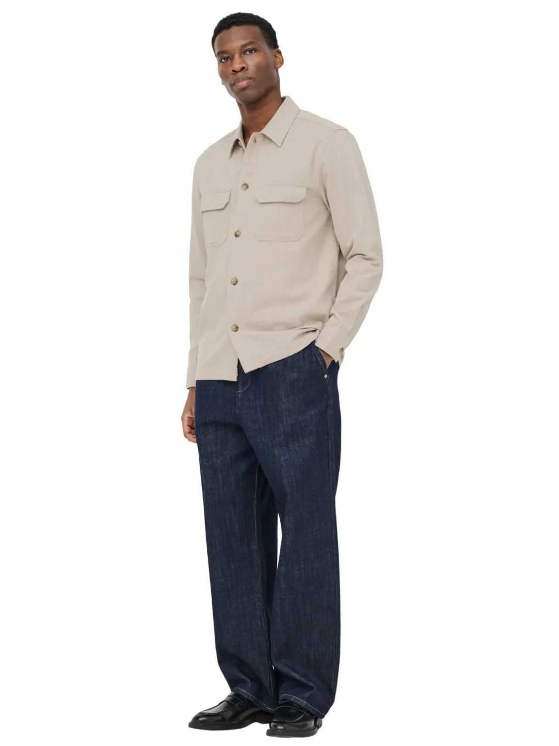 Sobrecamisa ONLY&SONS Colt Beige | Bicos de Fío