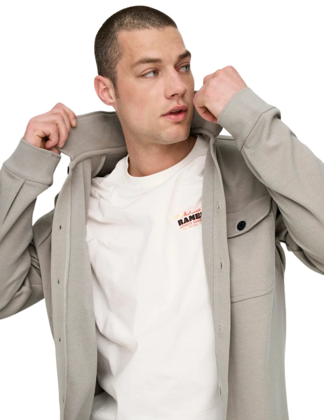 Sobrecamisa ONLY&SONS Newkodyl Beige | Bicos de Fío