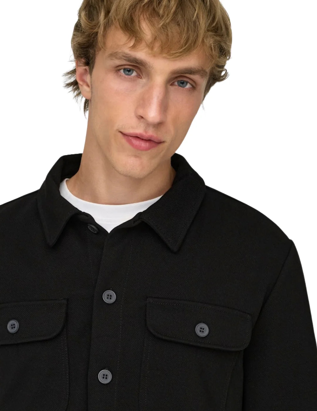 Sobrecamisa ONLY&SONS Newkodyl Negro | Bicos de Fío
