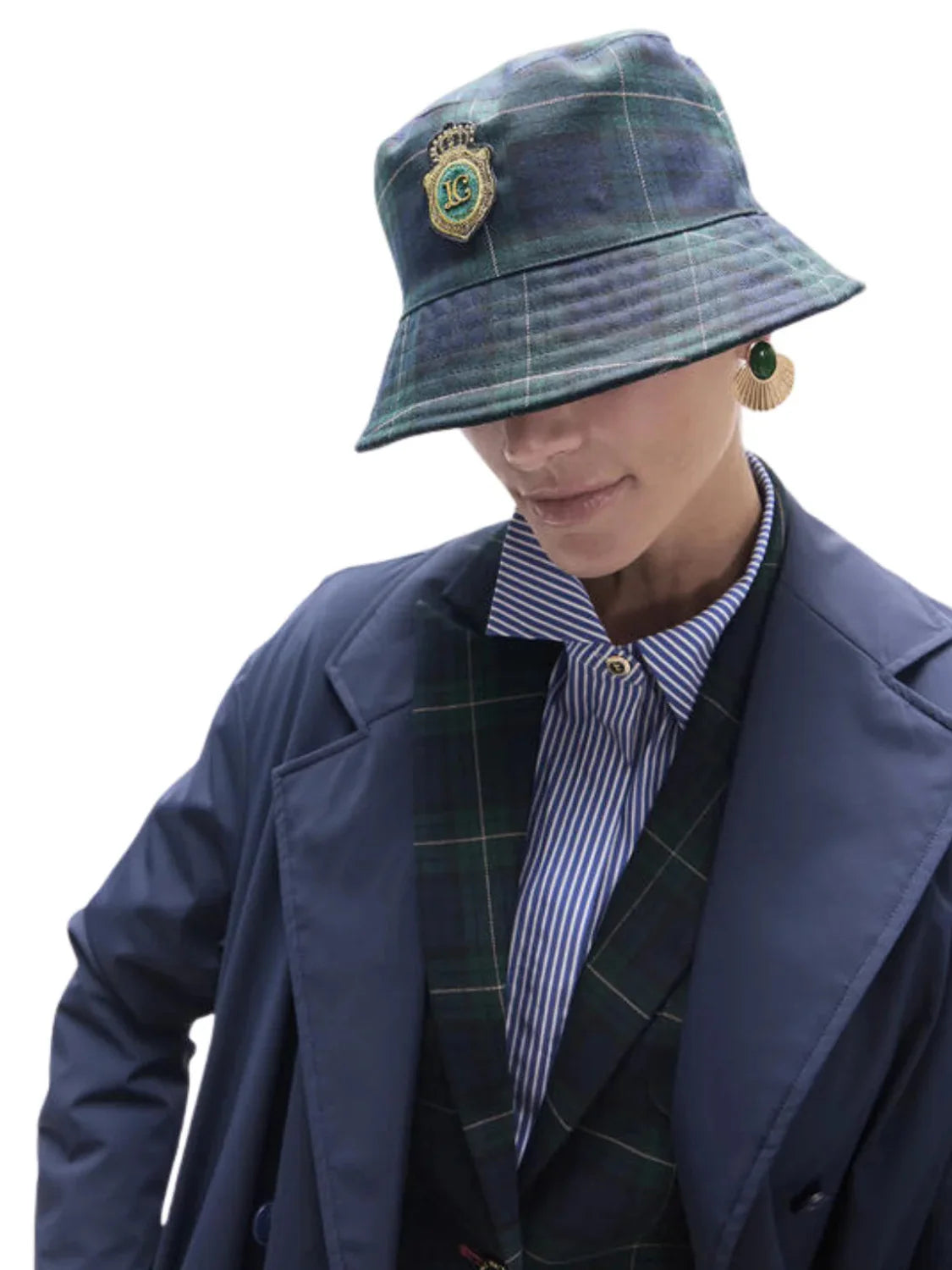 Sombrero Bucket Escudo Lola Casademunt Verde-Azul | Bicos de Fío