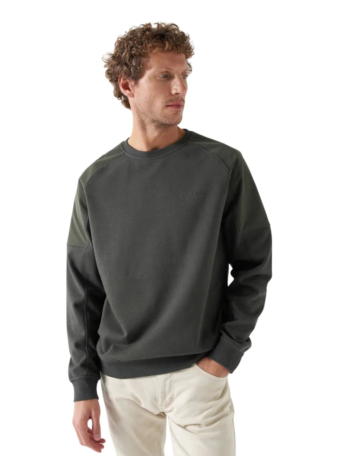 Sudadera Block Técnico Salsa Jeans Verde | Bicos de Fío