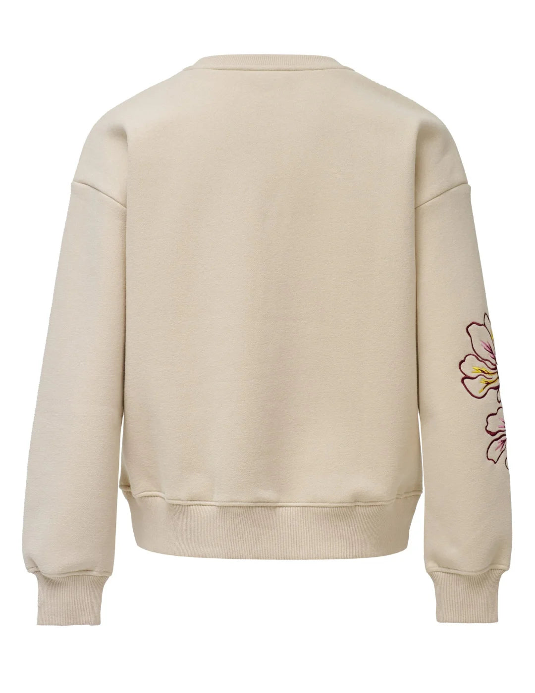 Sudadera Bordado Floral Salsa Jeans Beige | Bicos de Fío