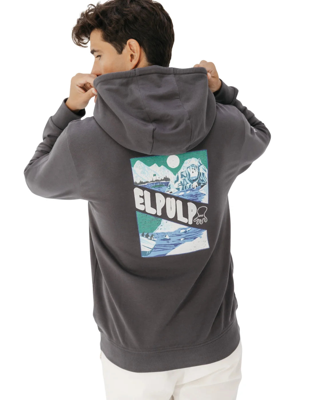 Sudadera Capucha El Pulpo Winter Poles Antracita | Bicos de Fío