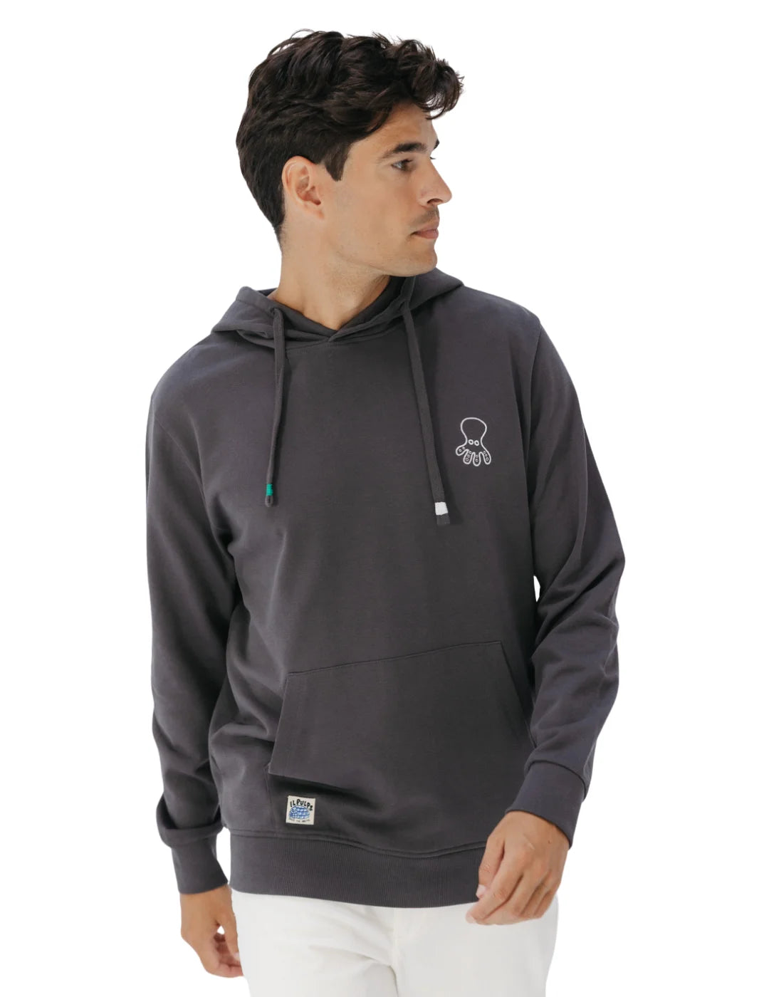 Sudadera Capucha El Pulpo Winter Poles Antracita | Bicos de Fío