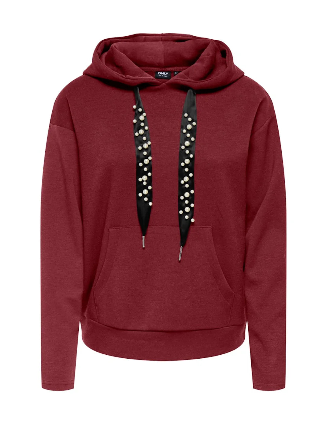 Sudadera Capucha ONLY Fancy Granate | Bicos de Fío